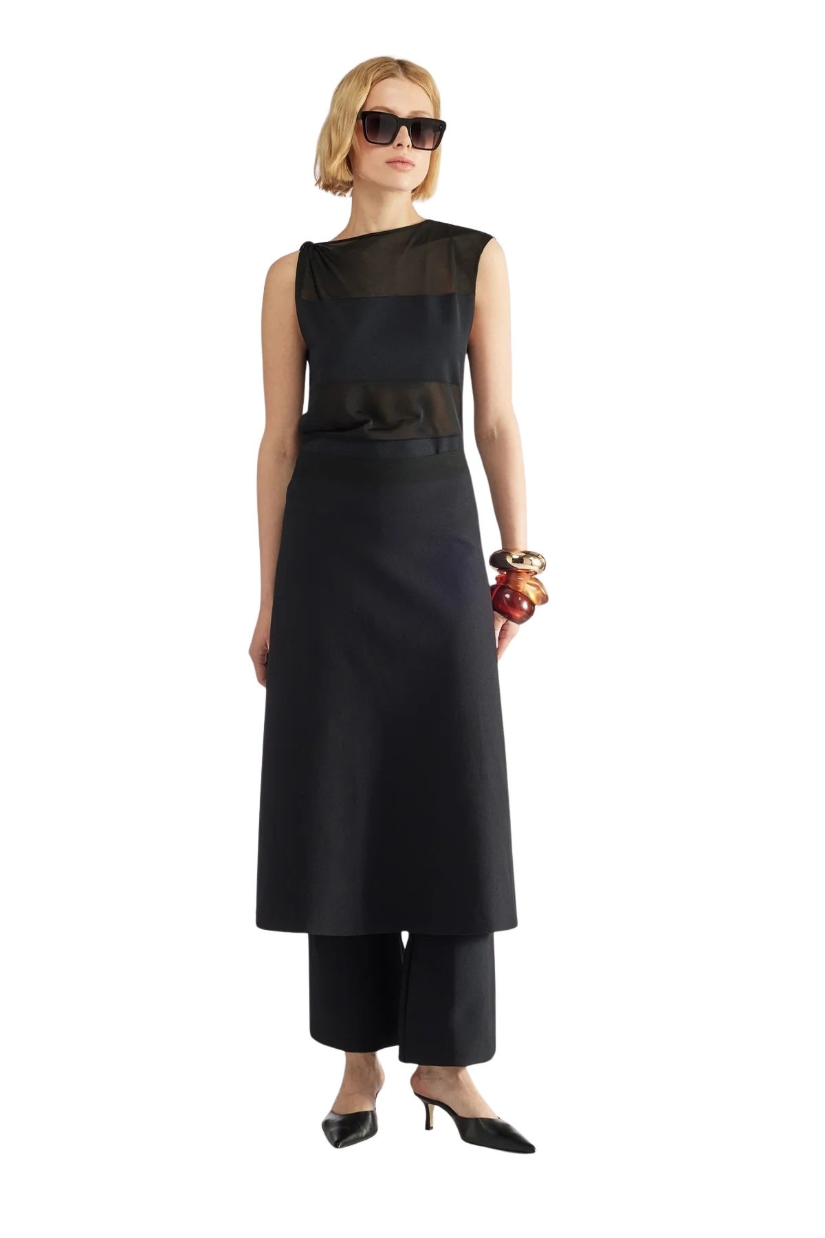 Liviana Conti Viscose Banded Sweater In Nero