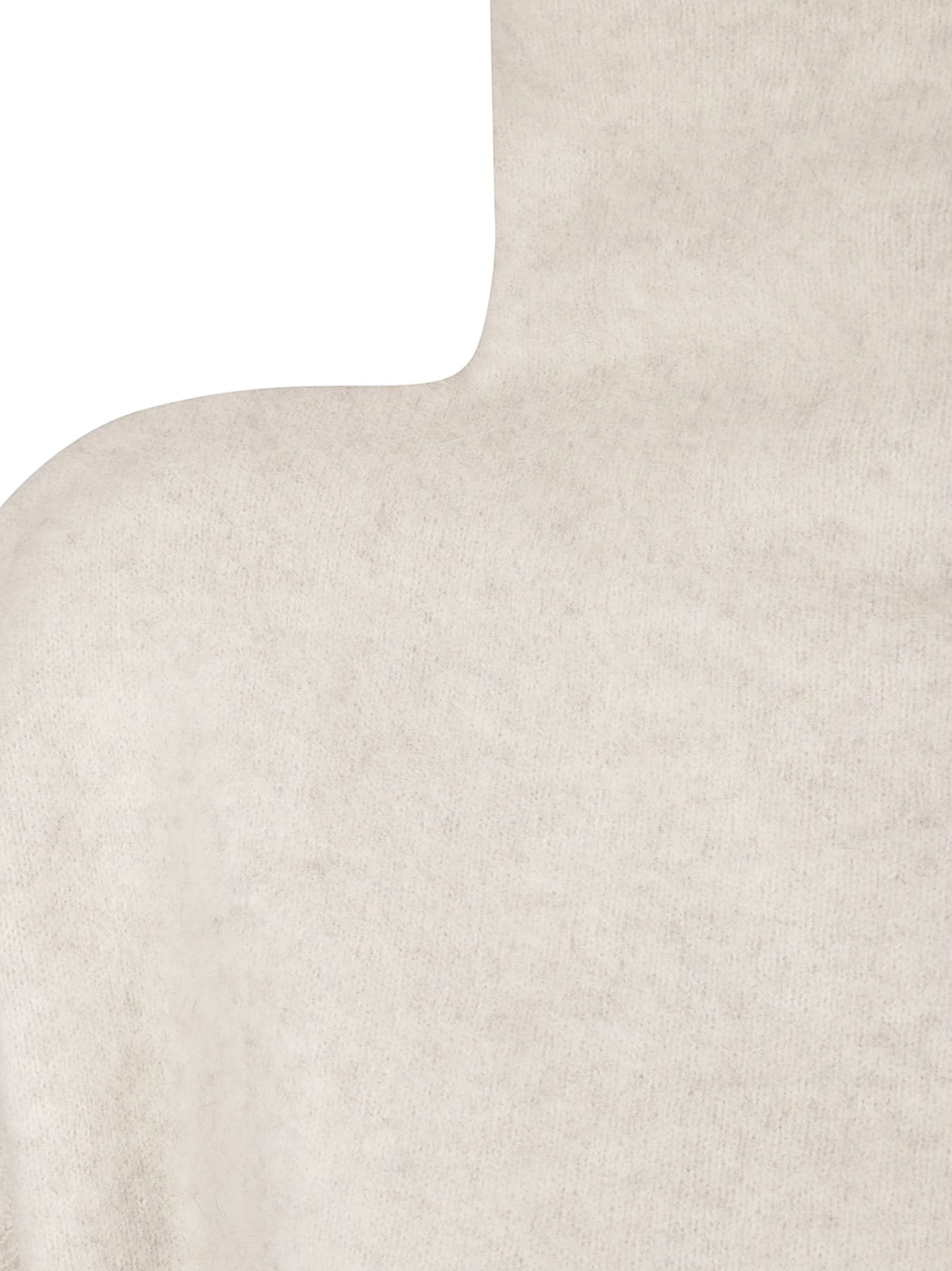 P.a.r.o.s.h Parosh High-neck Raccoon Sweater With Ribbed Trim In Neutral