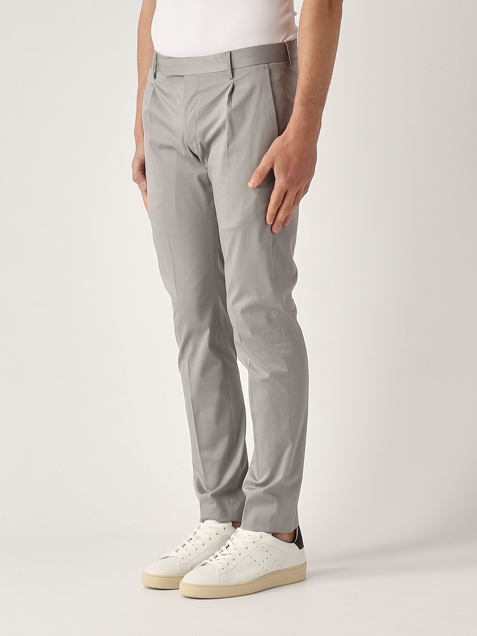 Pt Torino Pantalone Lana Stretch Ten Trousers In Gray