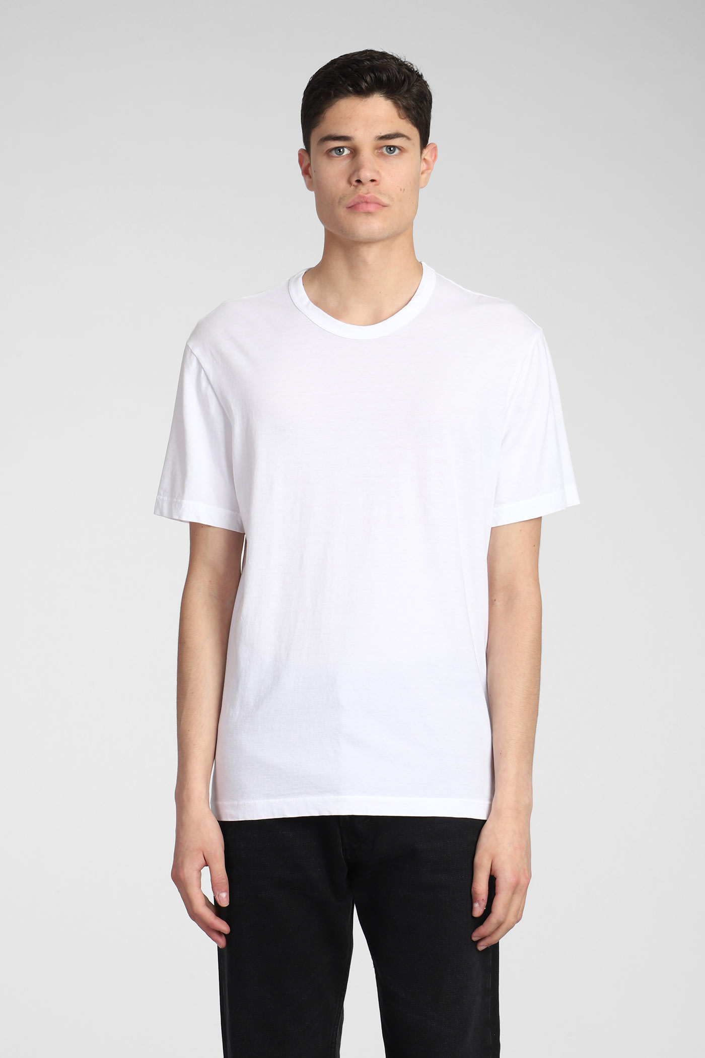T-shirt In White Cotone Egiziiano Nylon Recycled