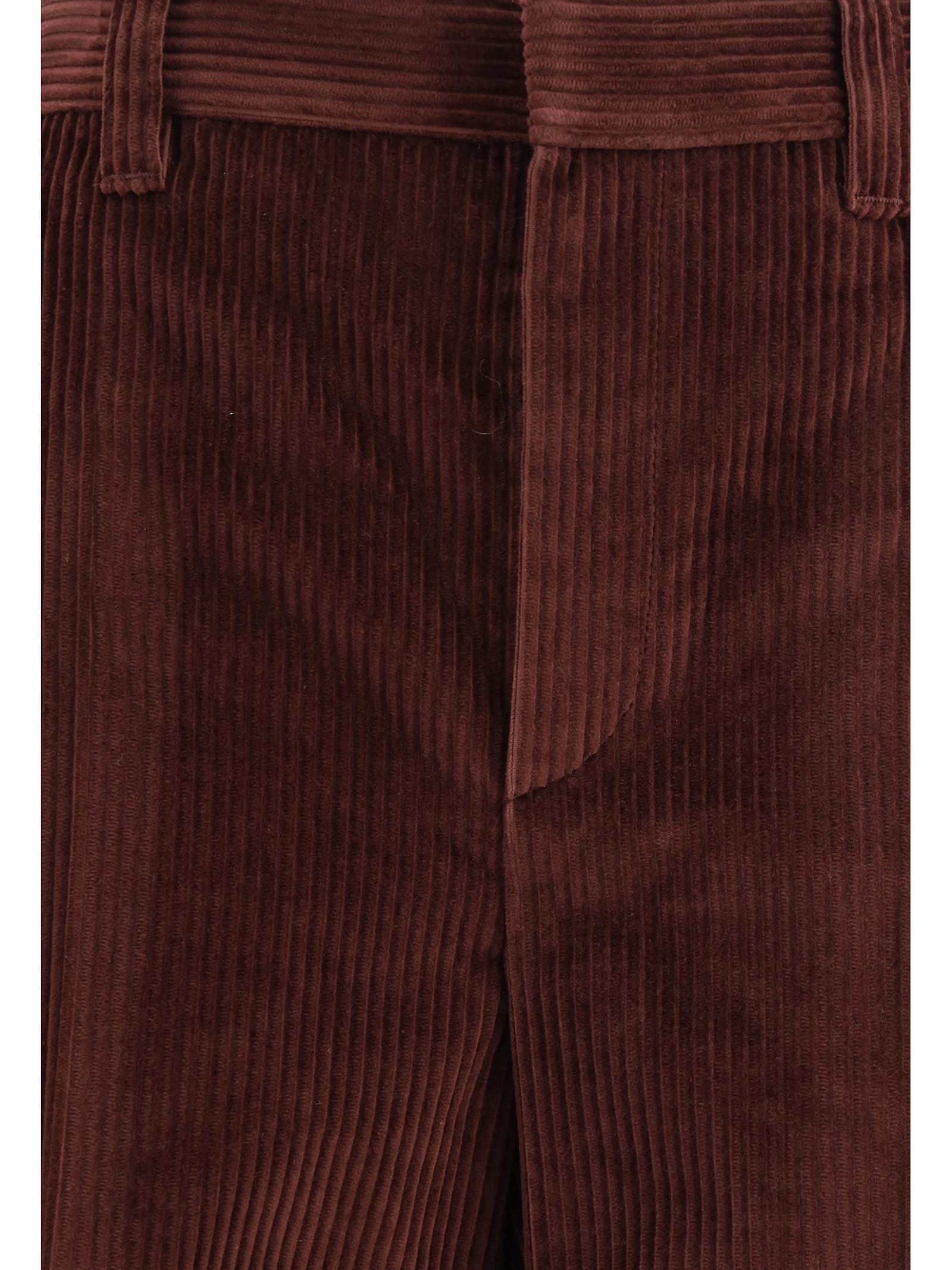 Brunello Cucinelli Soft Corduroy Pleated Straight-leg Ankle Pants In Burgundy