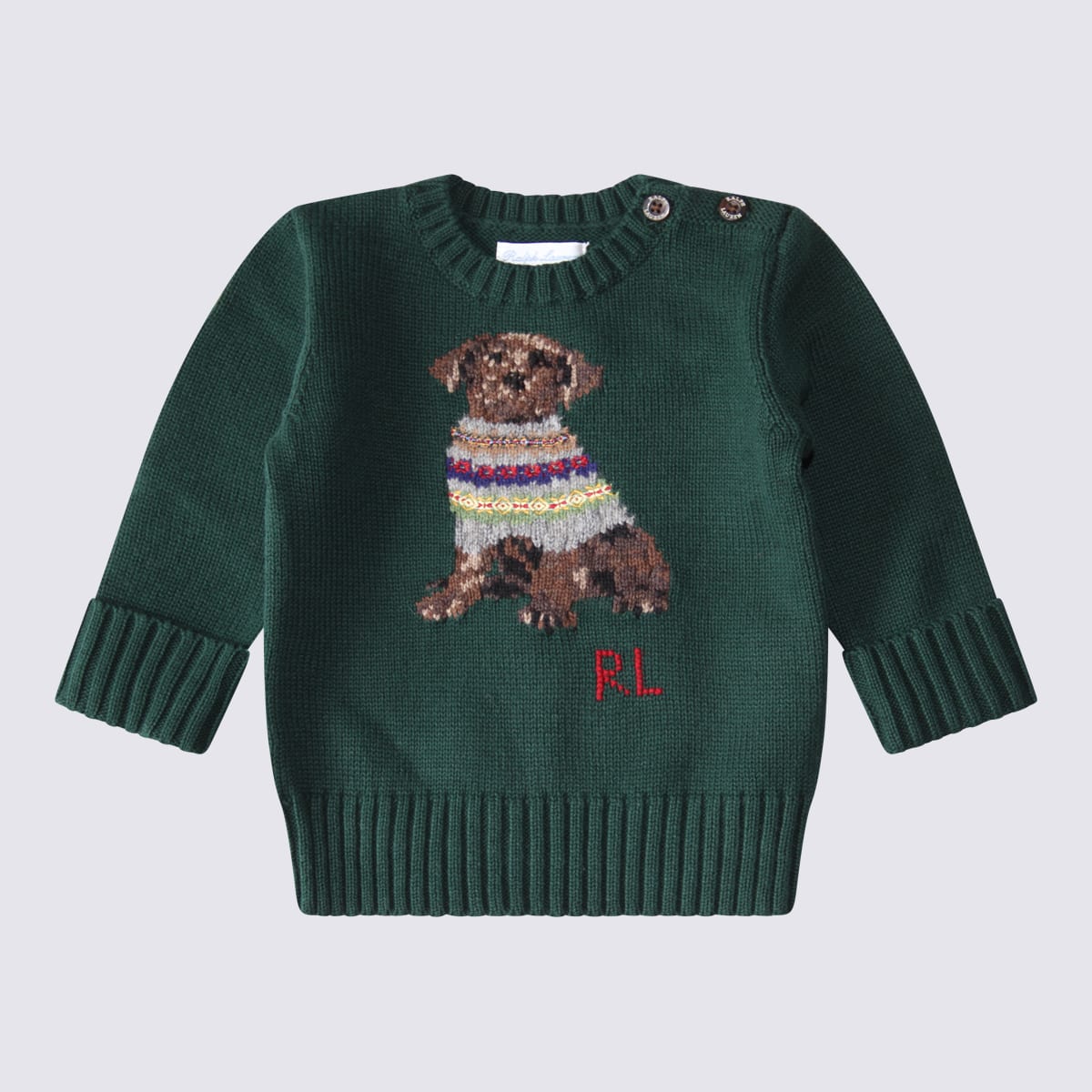 Polo Ralph Lauren Babies' Green Cotton Sweater