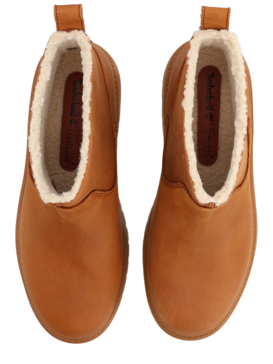 Timberland Ankle Boots With Lug Sole And Pull Tab In Brown