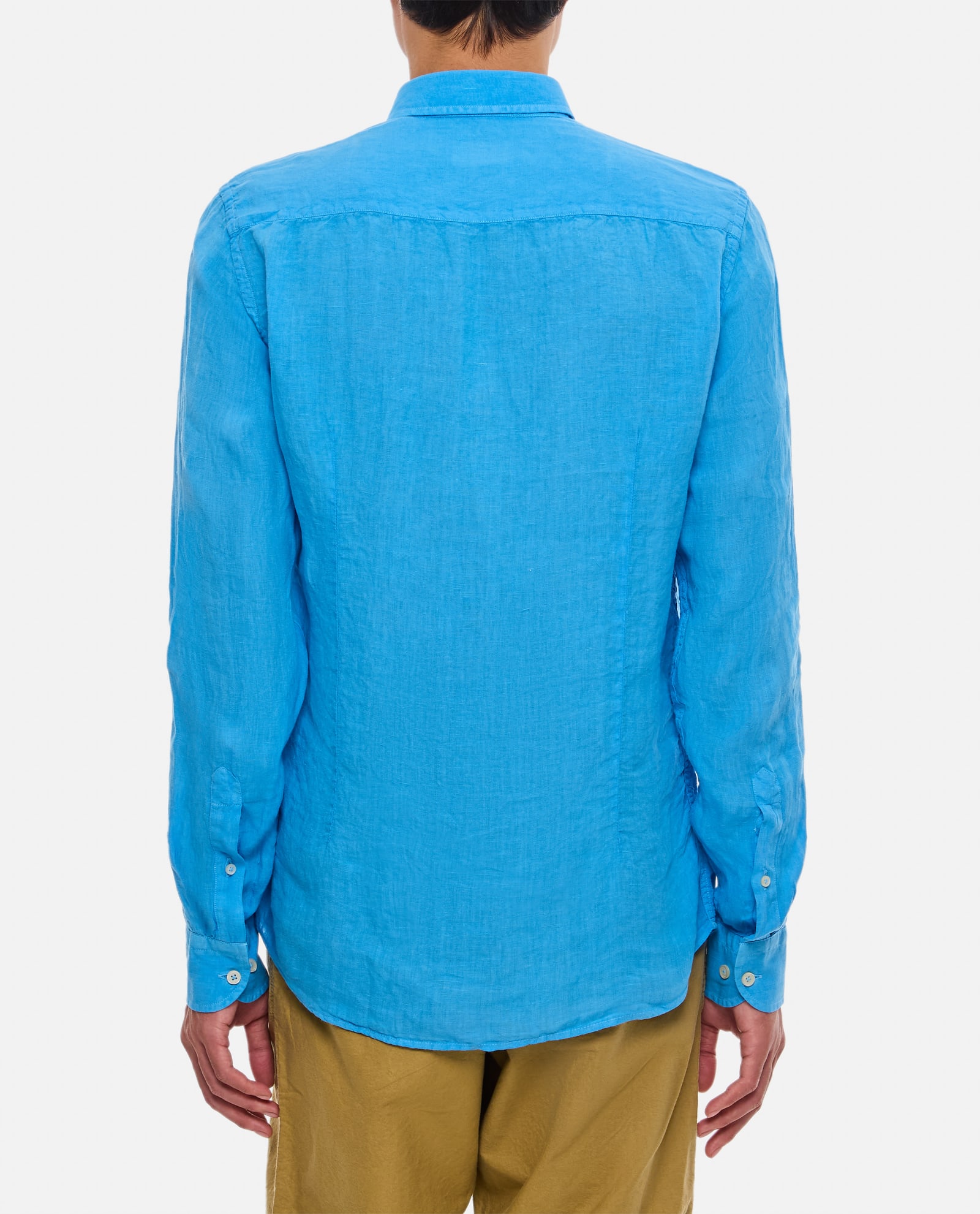 Shop Bd Baggies Linen Shirt In Clear Blue