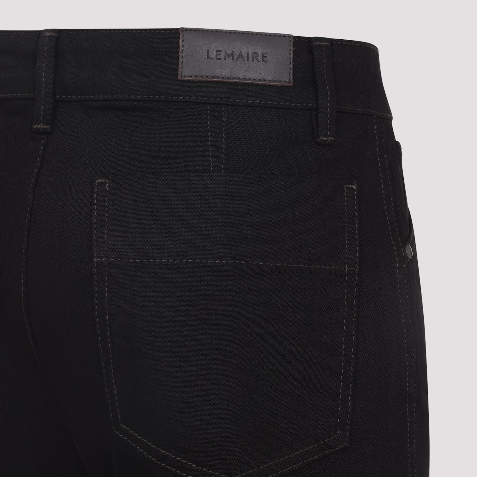 Lemaire Twisted Black Cotton Pants In Black