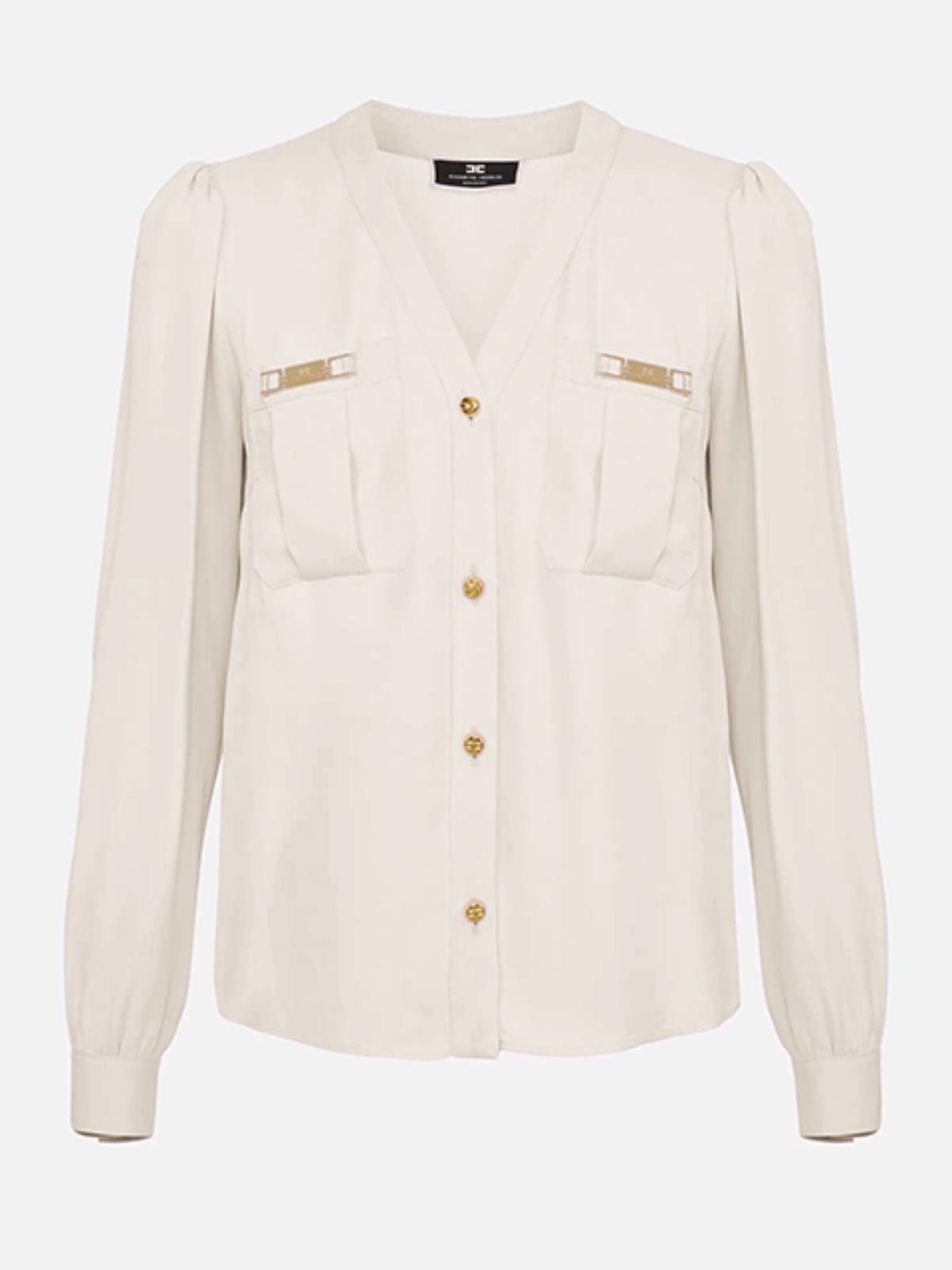 Elisabetta Franchi Shirt With Pockets With Light Gold Detail