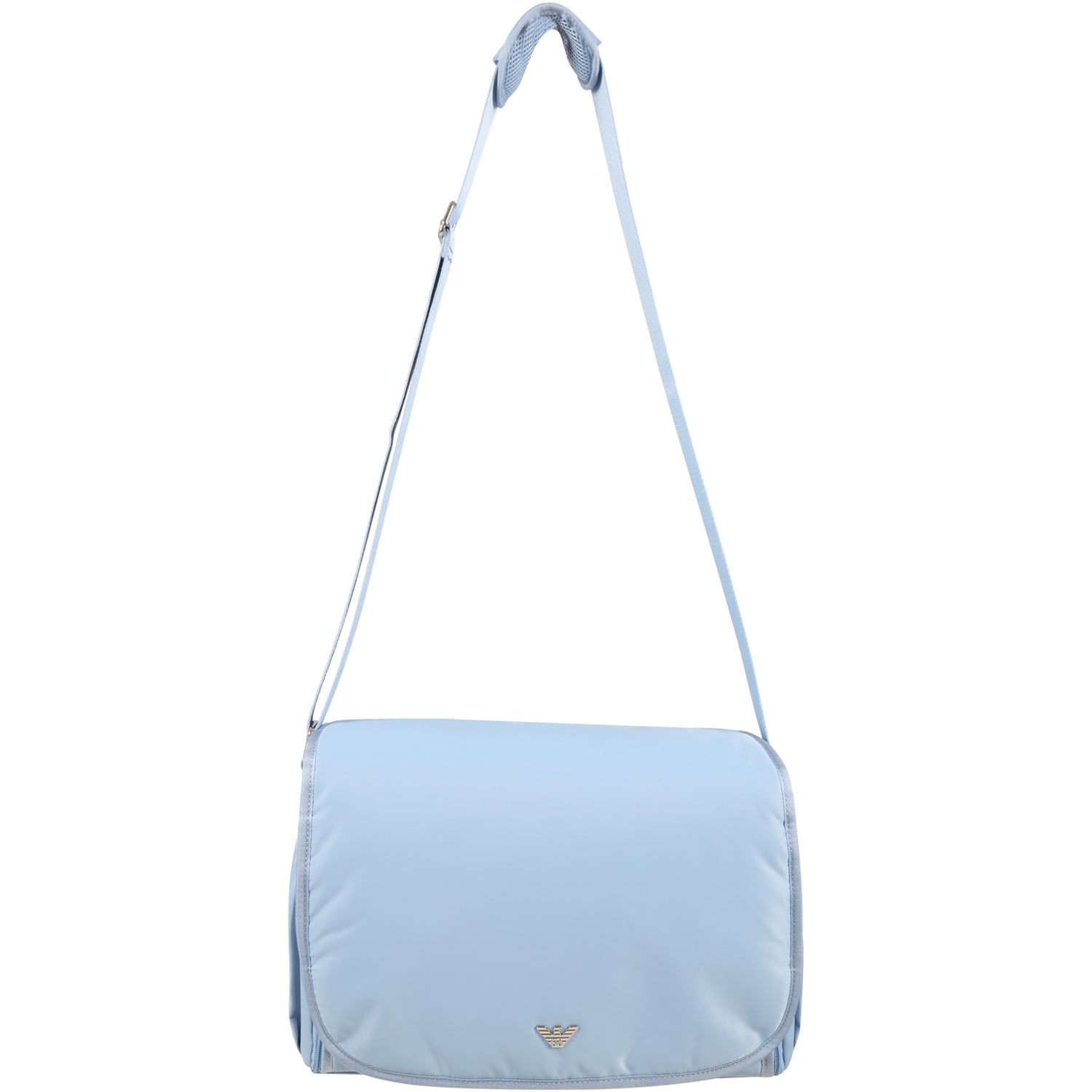 Armani Collezioni Light Blue Mum Bag For Baby Boy With Logo