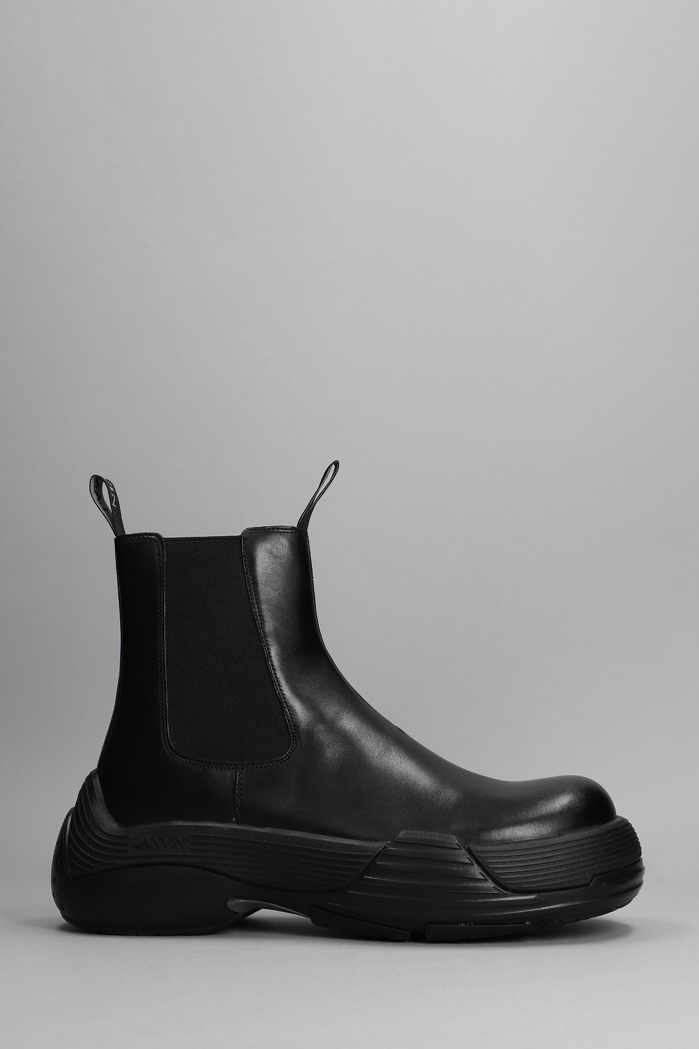 Lanvin Combat Boots In Black Leather