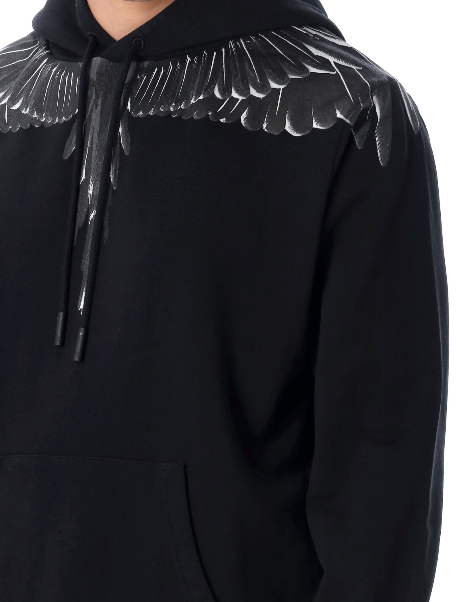 Shop Marcelo Burlon County Of Milan Icon Wings Regular Hoodie In Black Black