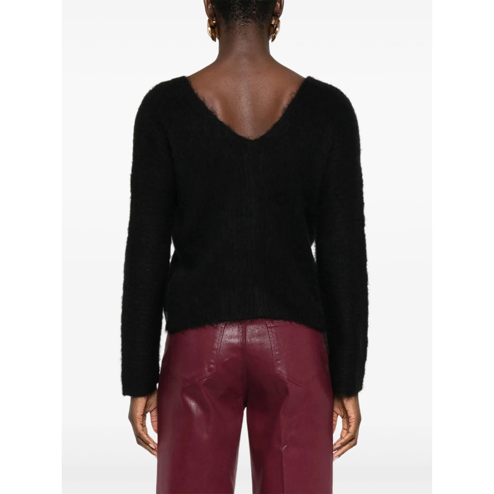 Calvin Klein Long-sleeved Knitted Cardigan In Black