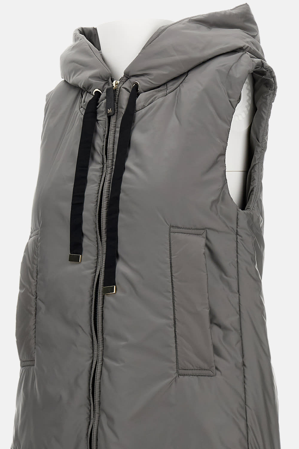 Max Mara The Cube Greengo Zip-up Drawstring Gilet In Gray