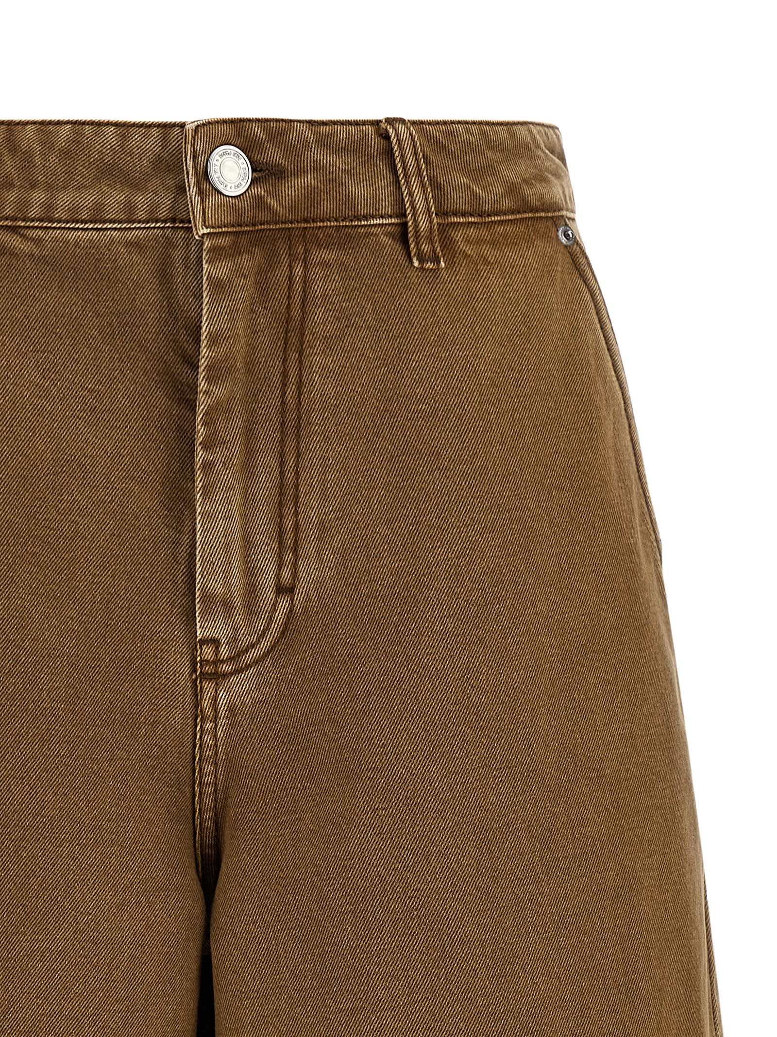 Ami Alexandre Mattiussi Casual Denim Bermuda Shorts Featuring Pockets In Brown