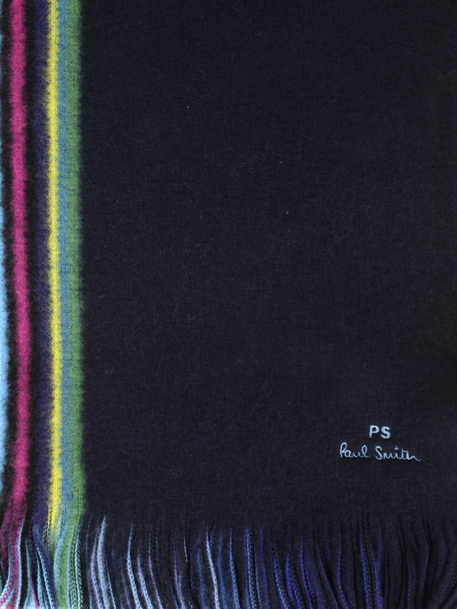 Shop Ps By Paul Smith Scarf Reversbl Strp Scarf In Navy