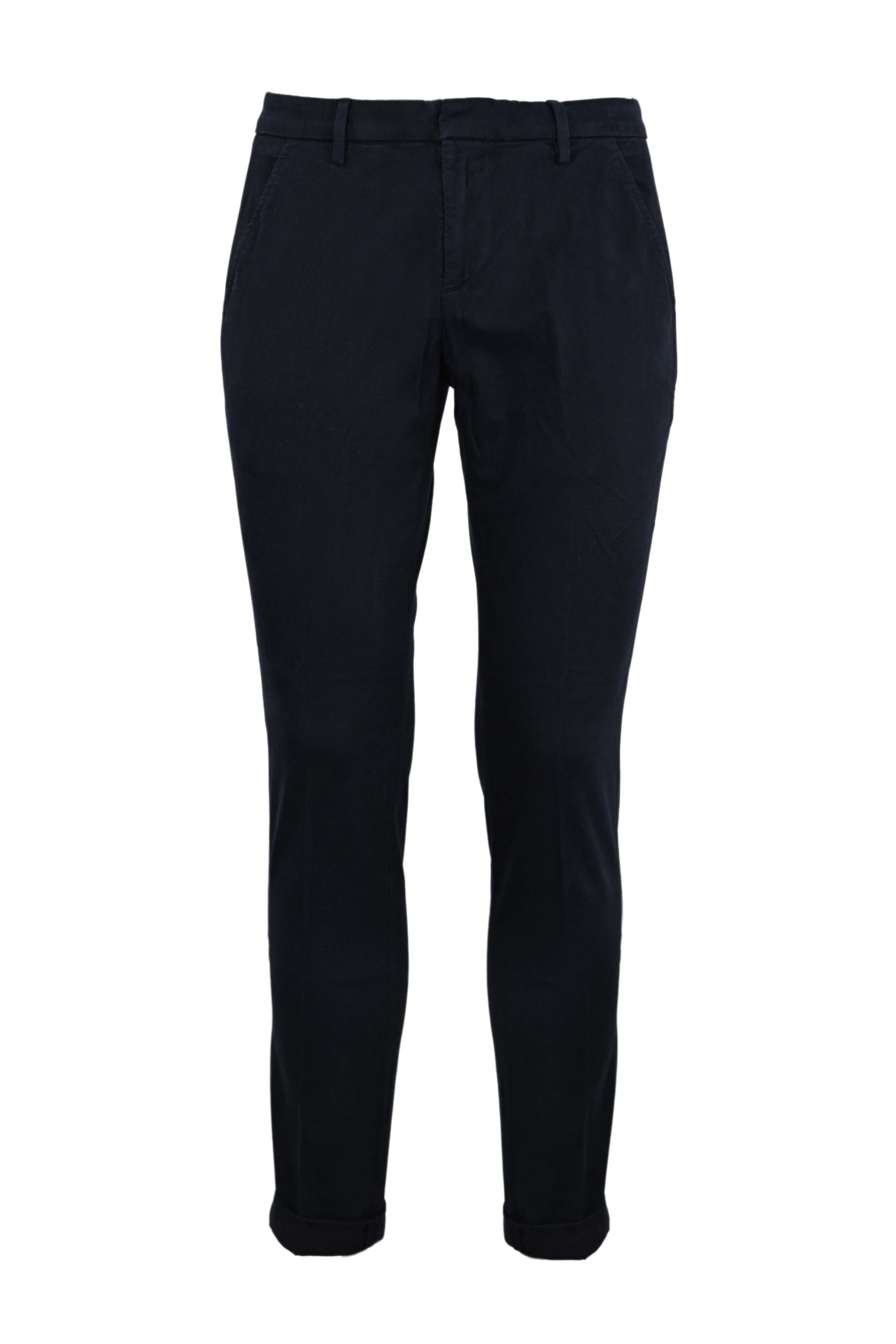 Shop Dondup Gaubert Trousers In Blue Stretch Cotton