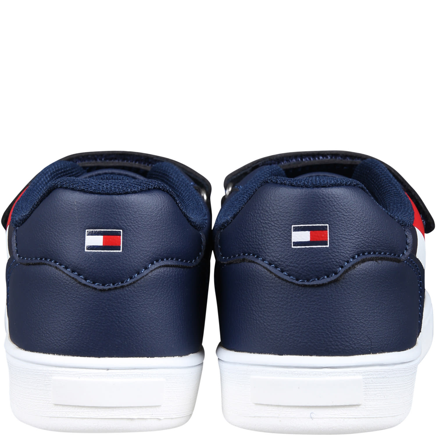 Shop Tommy Hilfiger Blue Sneakers For Kids With Flag And Logo