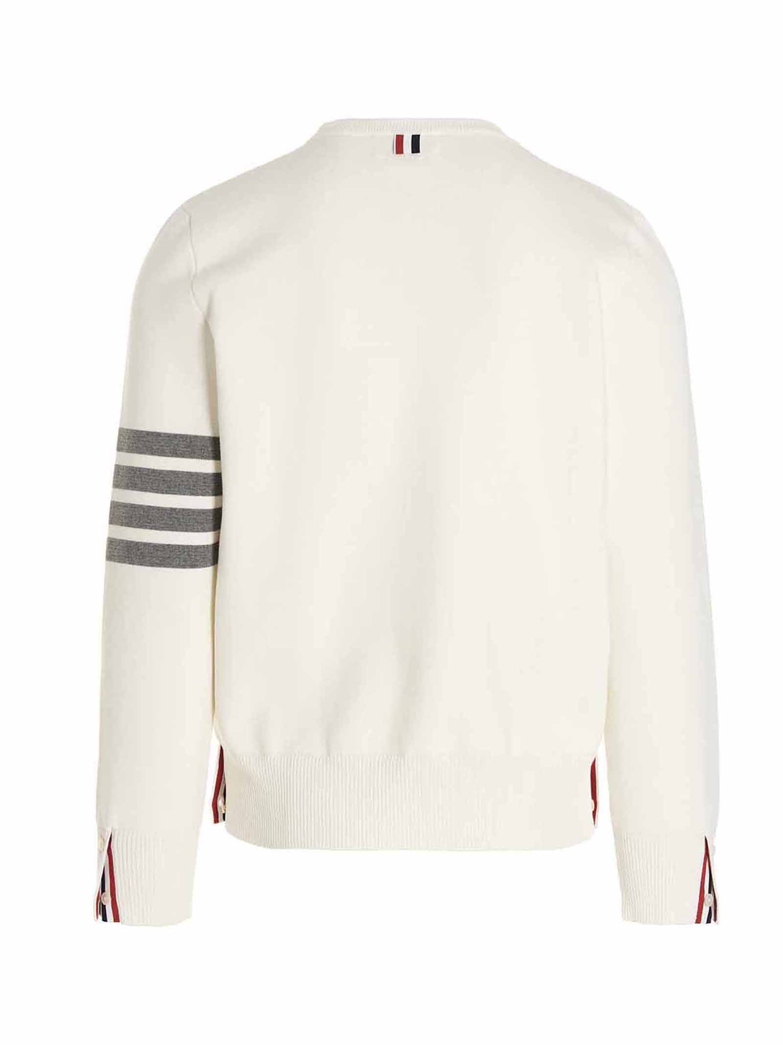 Shop Thom Browne 4 Bar Sweater In White