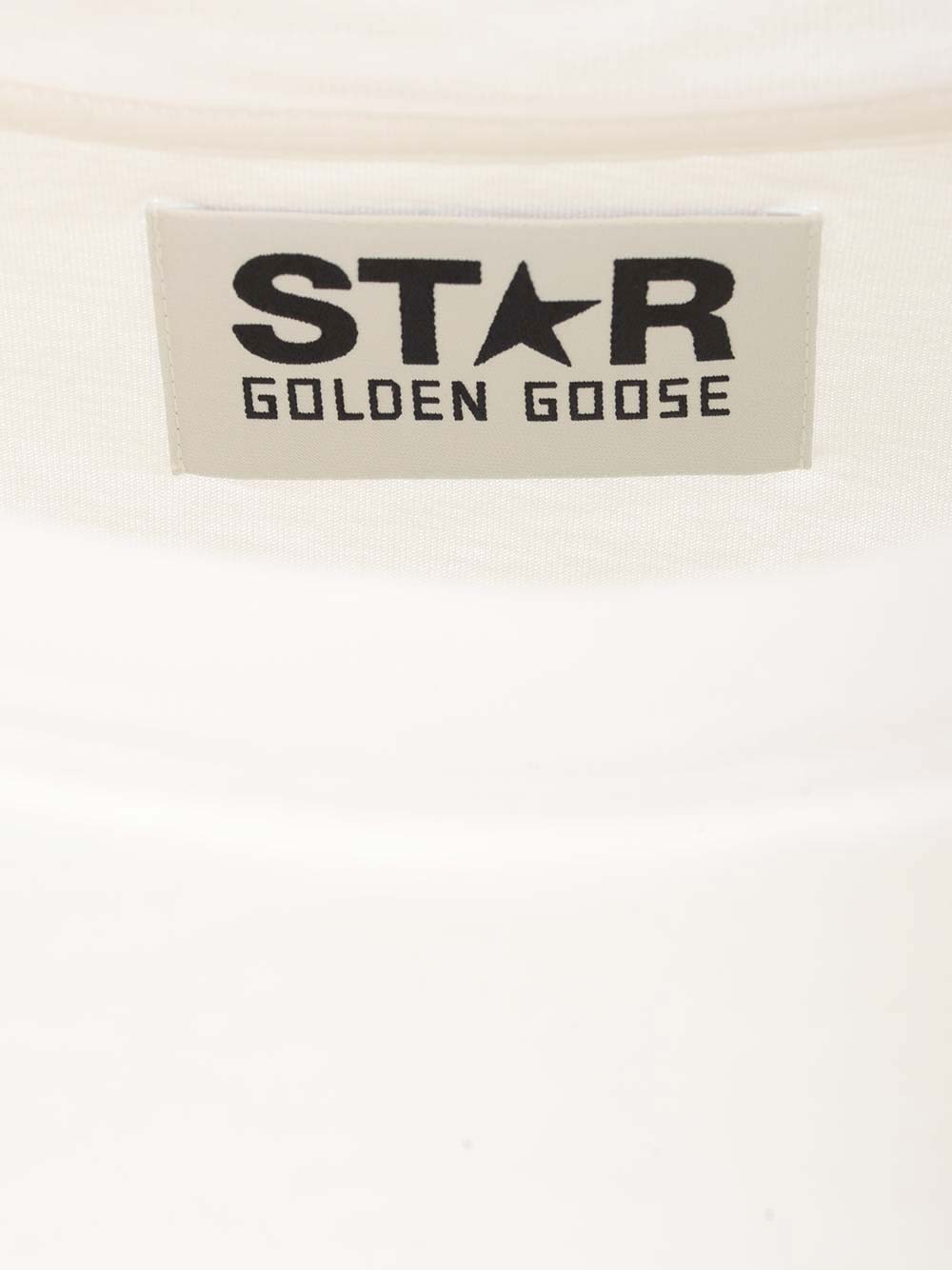 Shop Golden Goose T-shirt With Mini Black Star In White