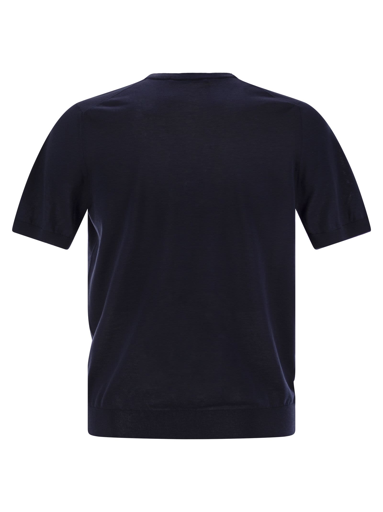 Shop Tagliatore Basic Short-sleeved Cotton T-shirt In Blue