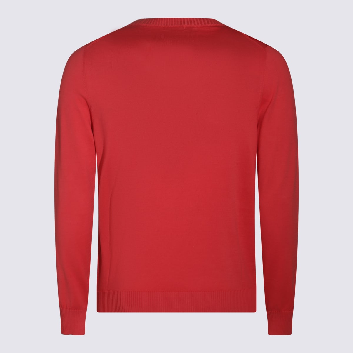 Malo Crewneck Sweater With Ribbed Cuffs And Hem In Orange