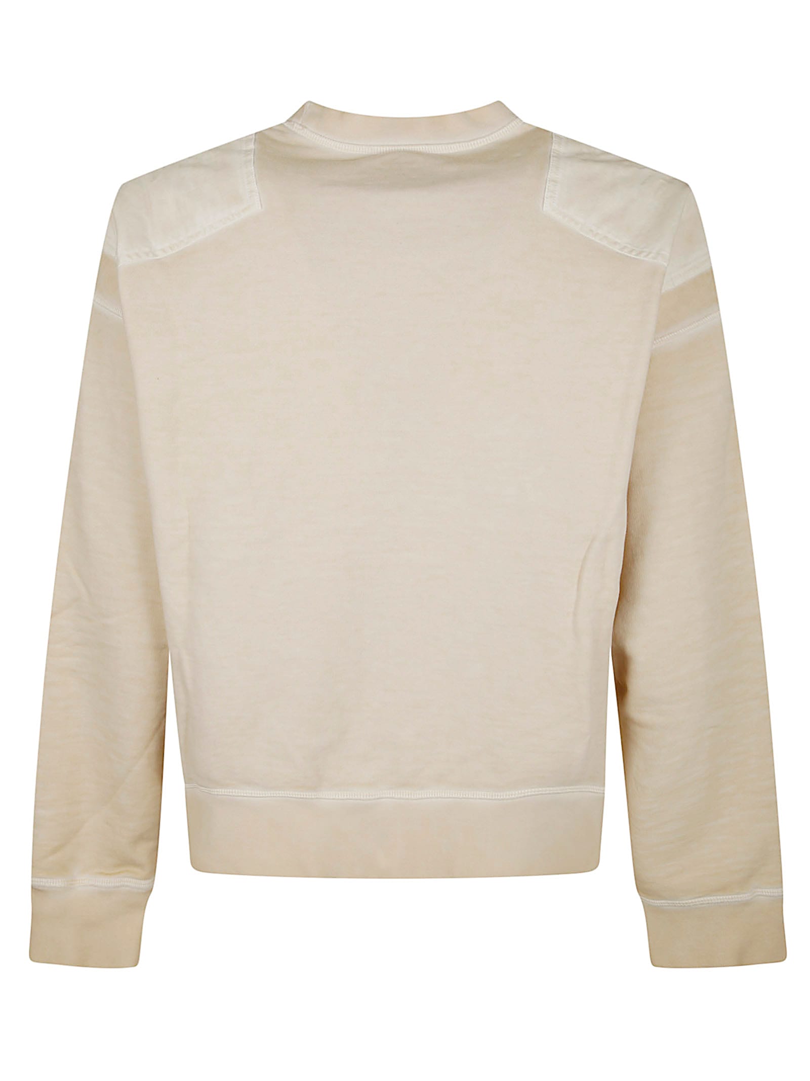 Dsquared2 Oversized Crewneck Cotton Sweatshirt Patches In Neutral