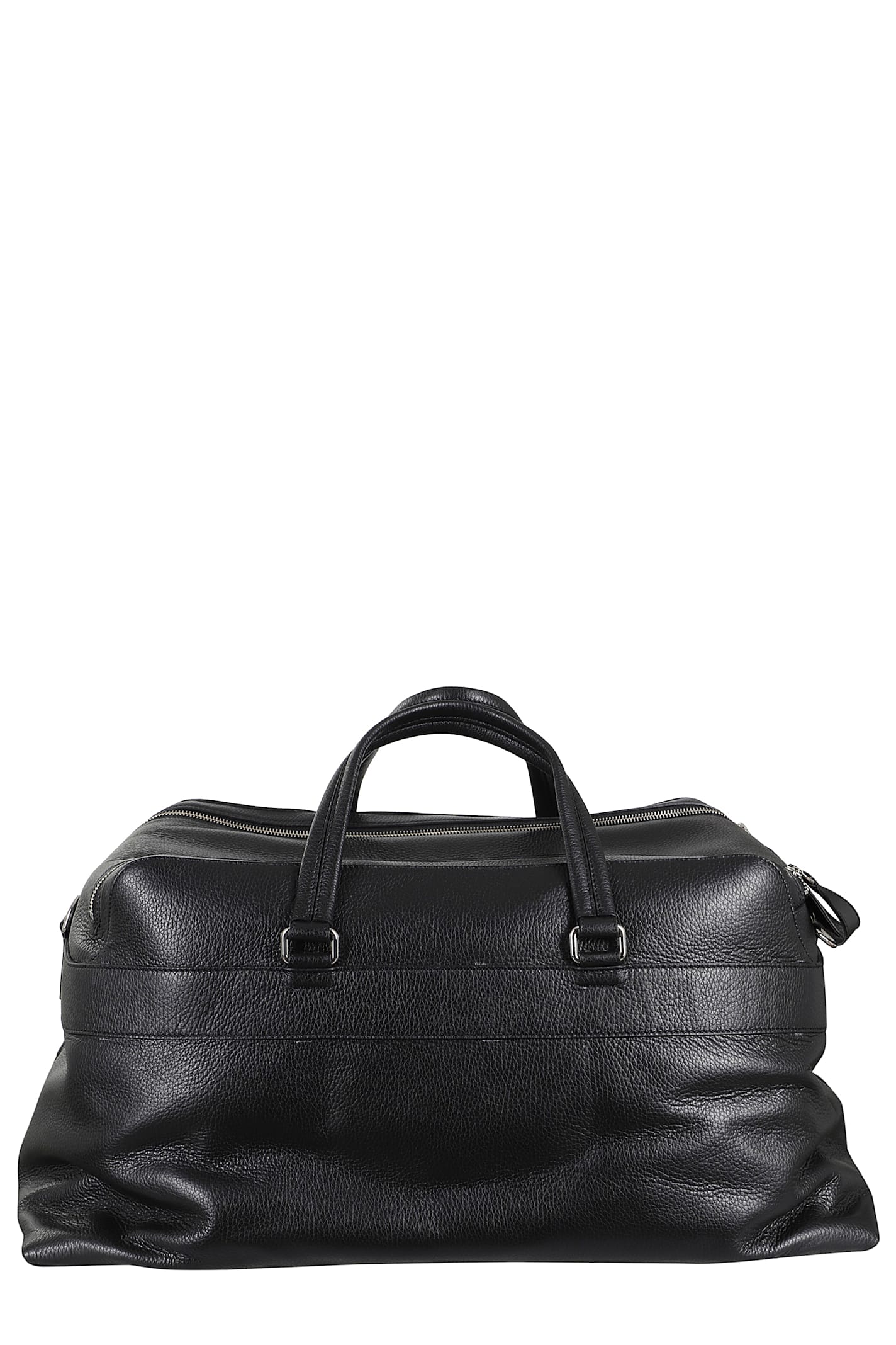 Orciani Borsone Micron In Pelle Tracolla In Black