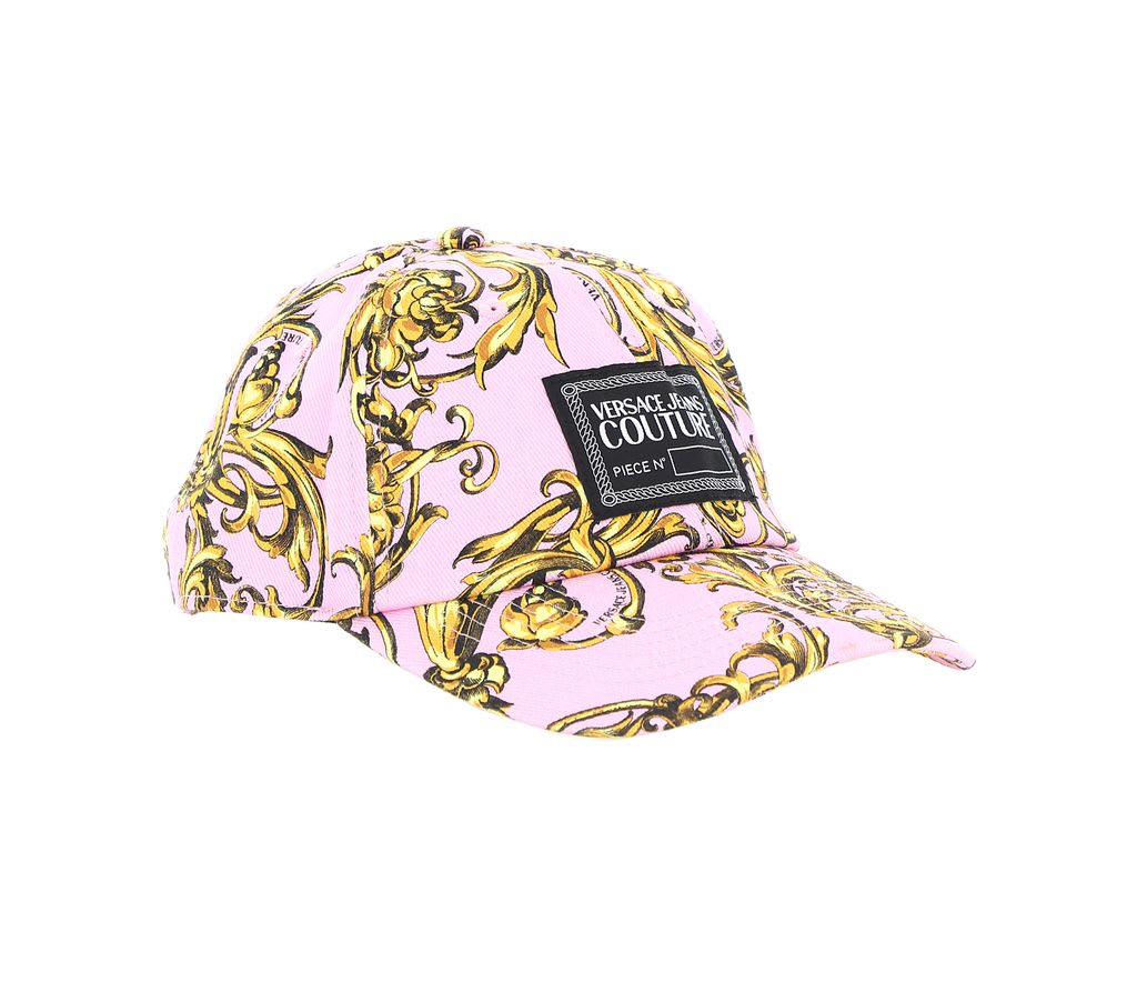 Versace Jeans Couture Hat Baseball Cap With Central Sewing Printed Canvas Garland