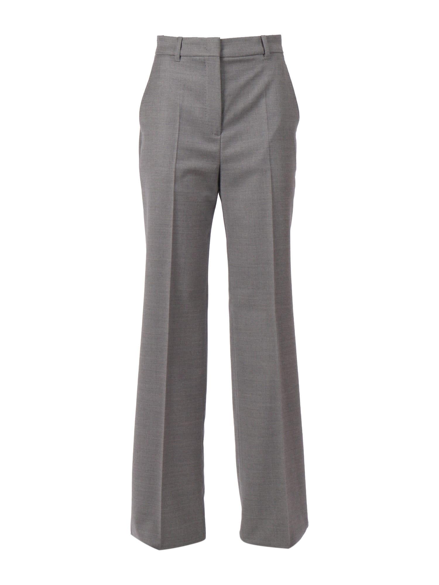 Max Mara Studio Regular Fit Tailored Trousers In Gray