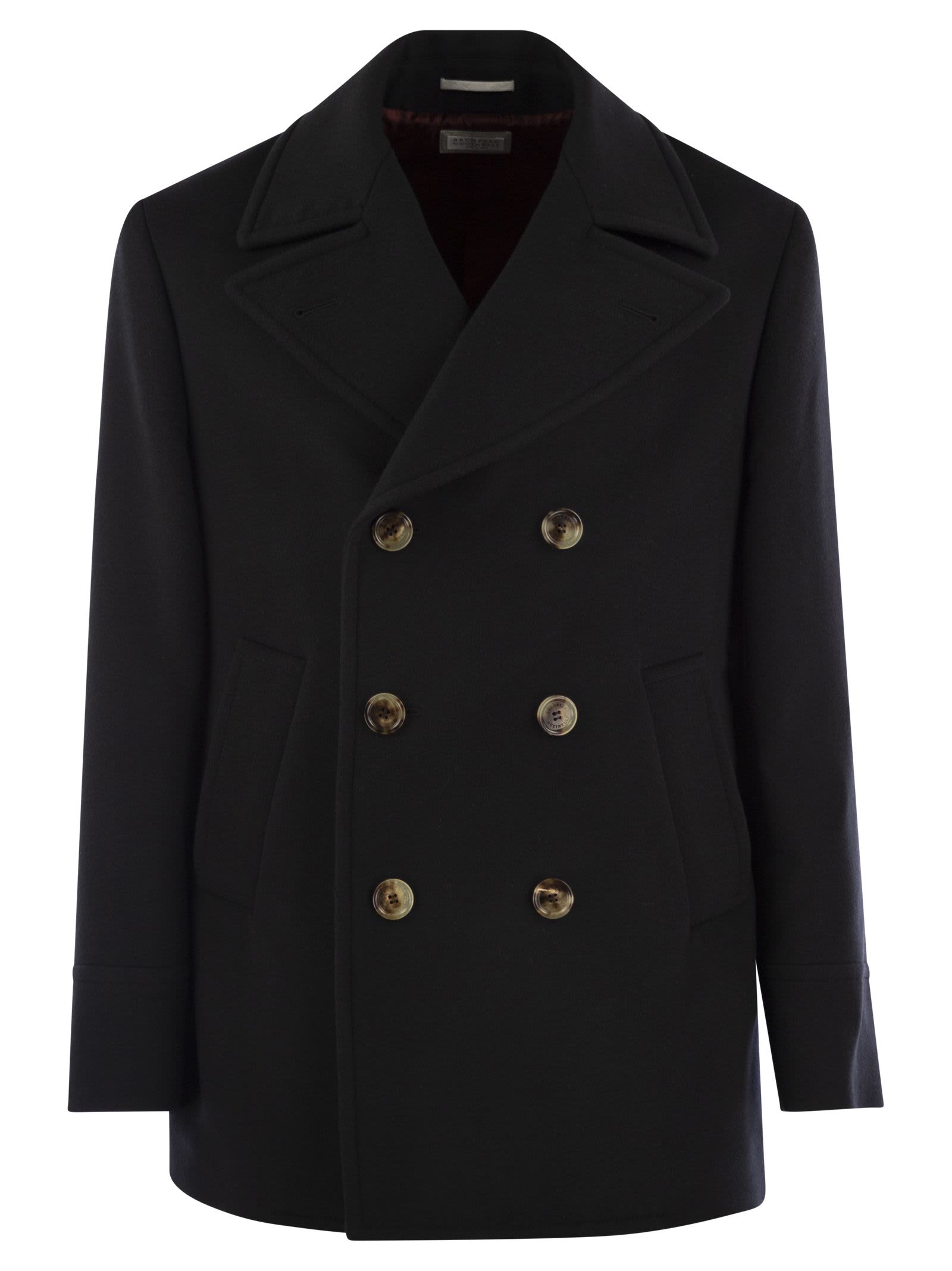 Shop Brunello Cucinelli Double Wool Beaver Caban In Black