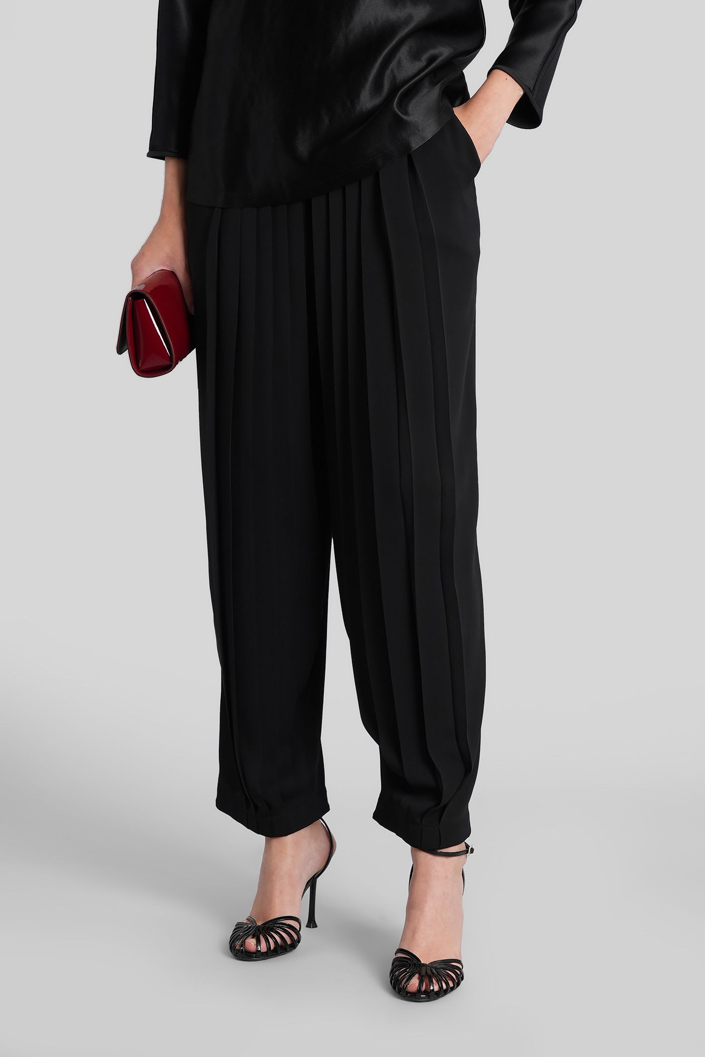Giorgio Armani Pants In Black Silk In Black