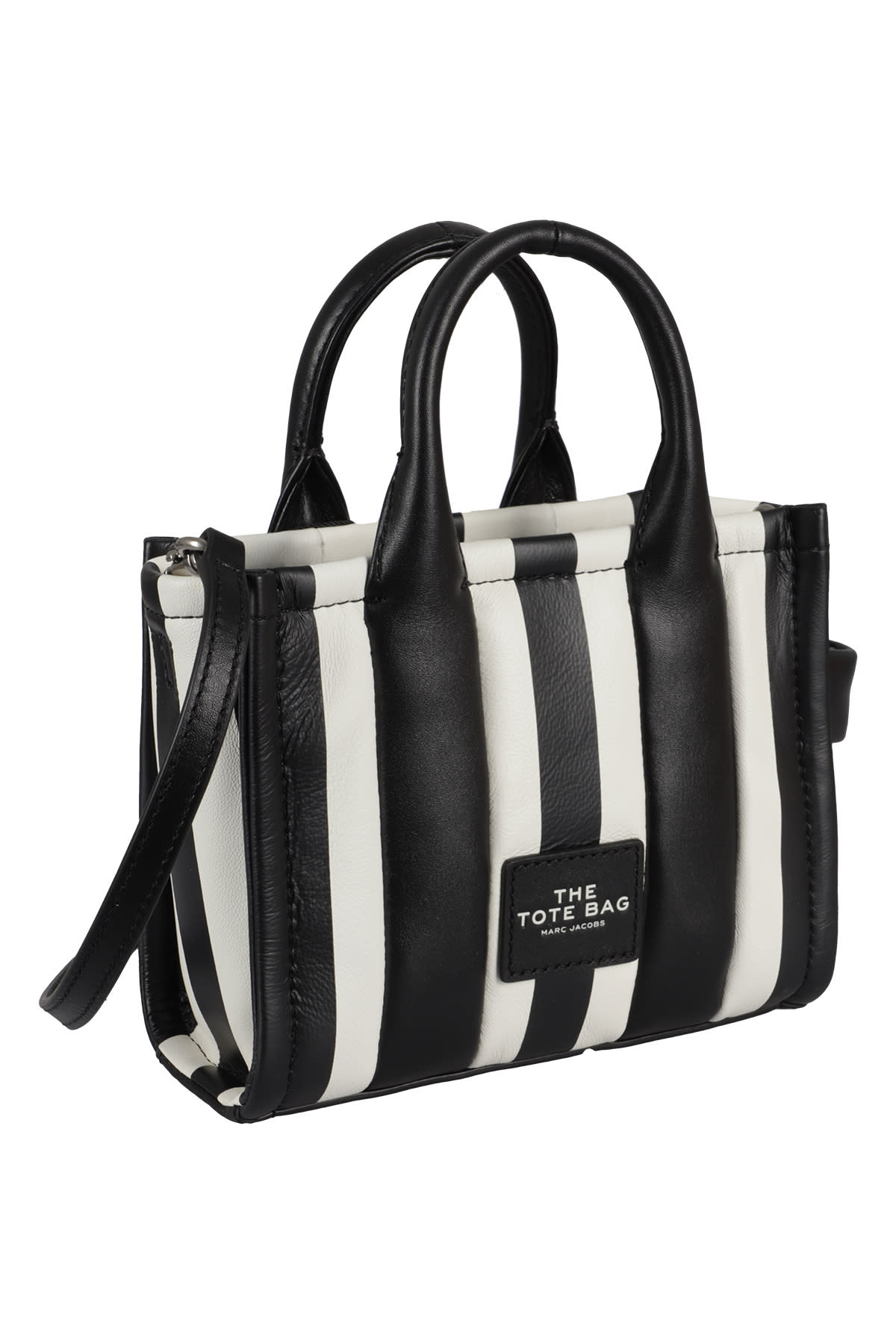 Shop Marc Jacobs The Micro Tote In Nero Bianco