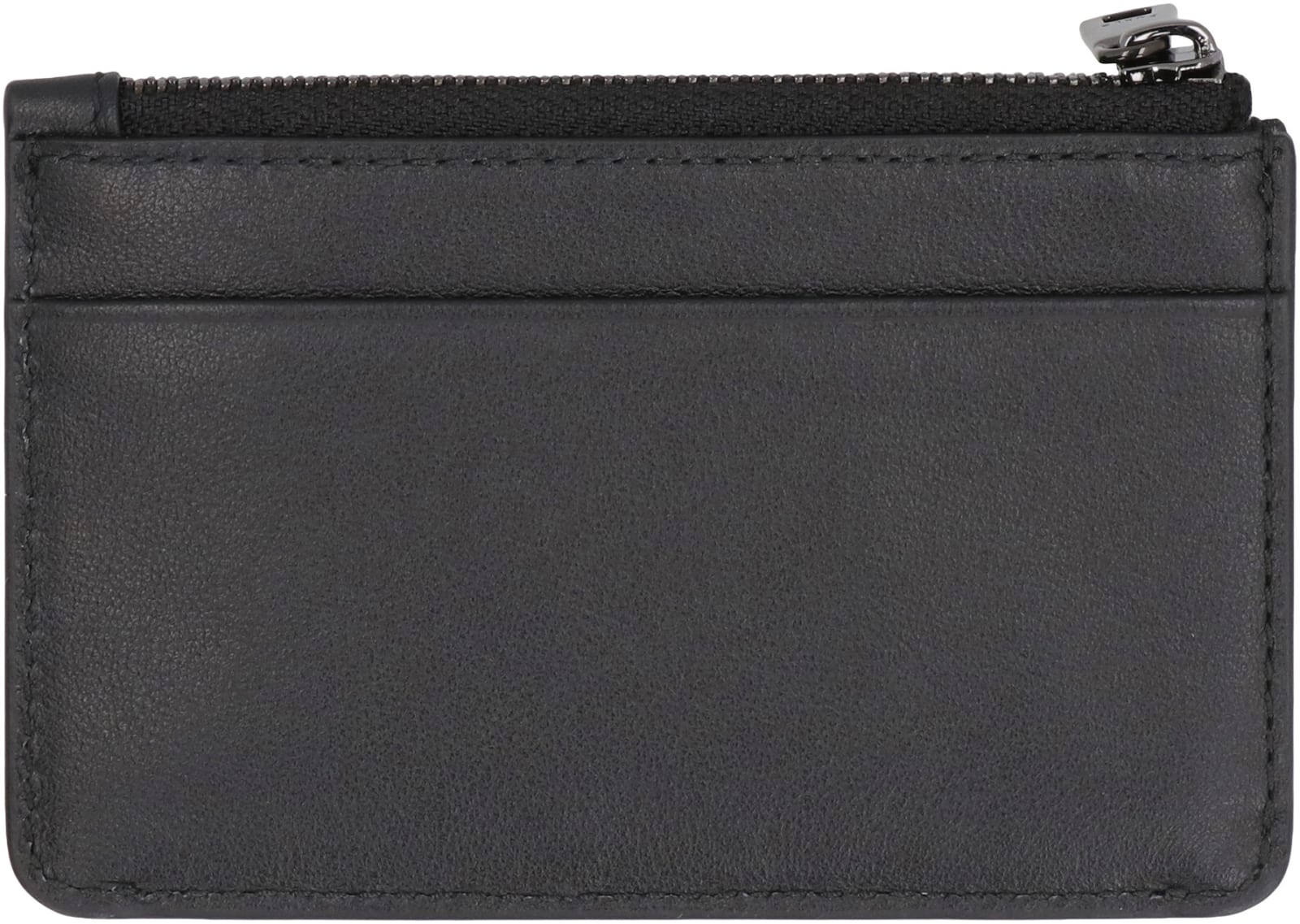 Furla Flow Leather Card Holder In Black