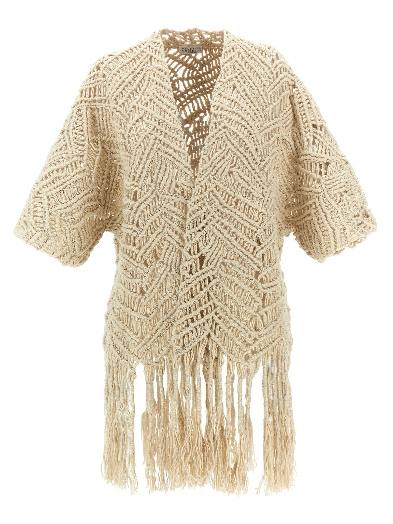 BRUNELLO CUCINELLI OPERA DAZZLING MACRAMÉ CARDIGAN