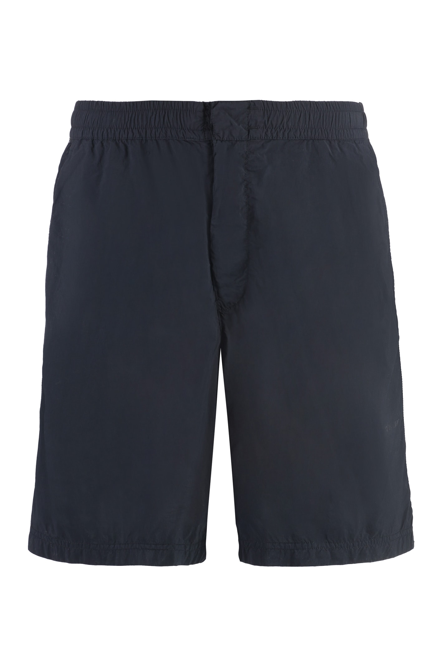 Shop Stone Island Logo Print Swim Shorts In Blue