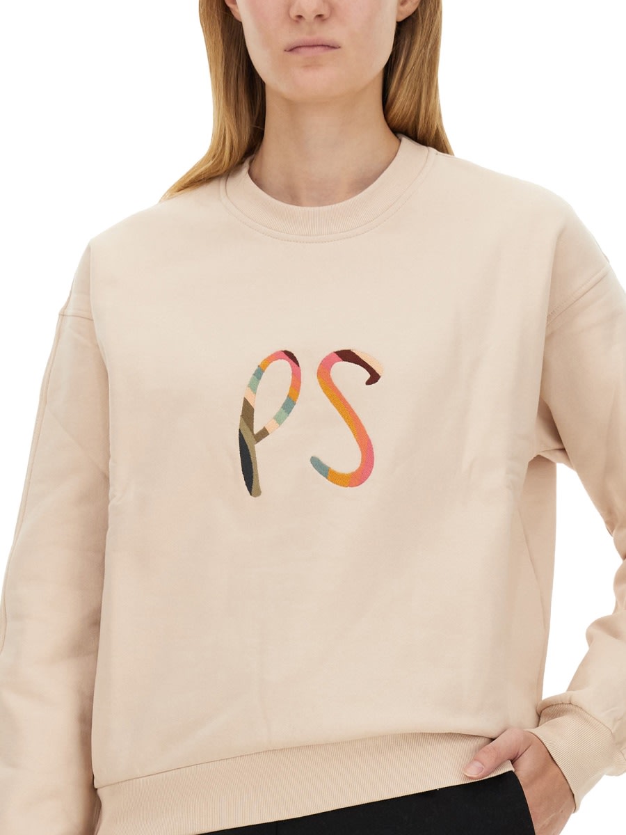 Shop Ps By Paul Smith Swirl Logo Sweatshirt In Ivory