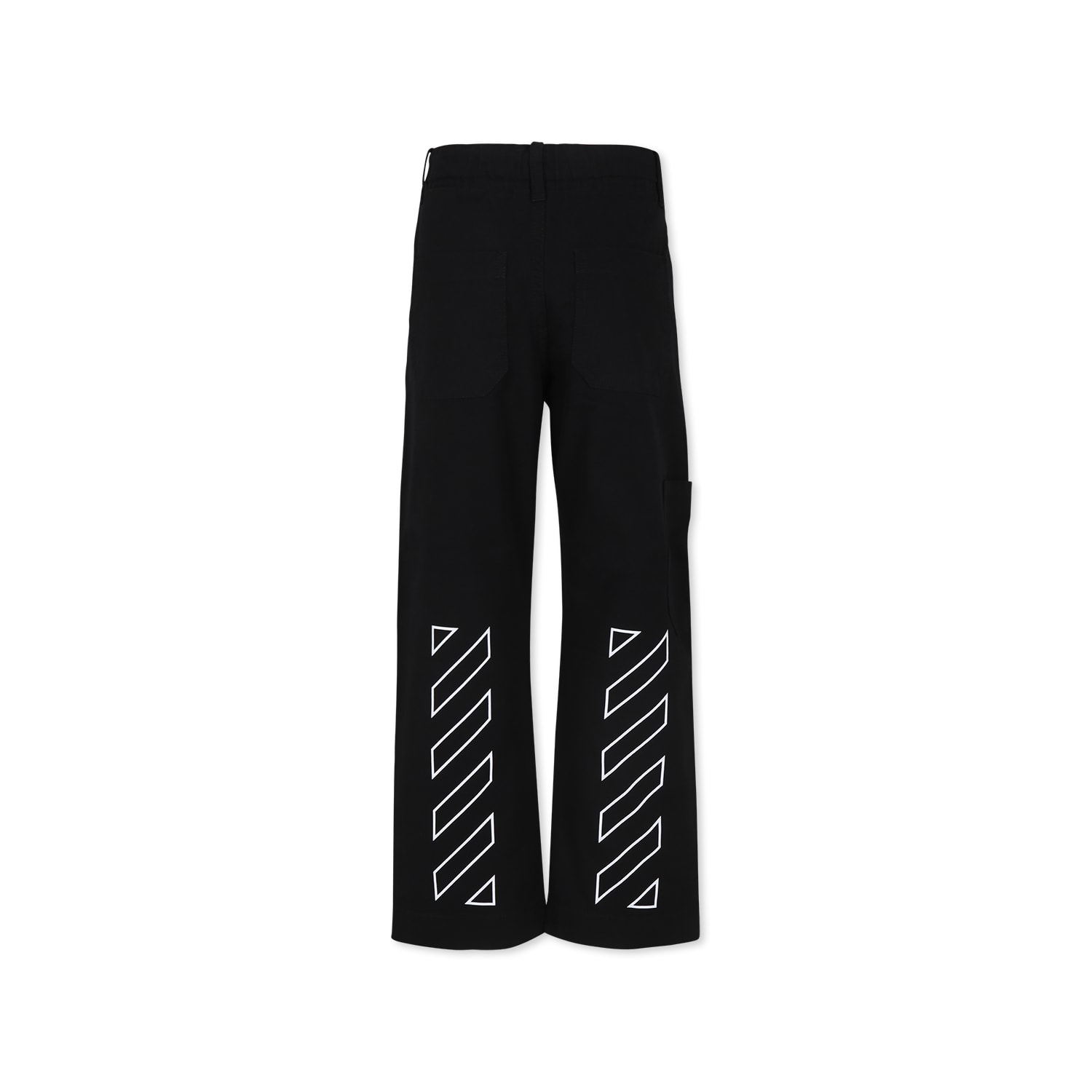 Off-white Black Trousers For Boy With Logo In Black