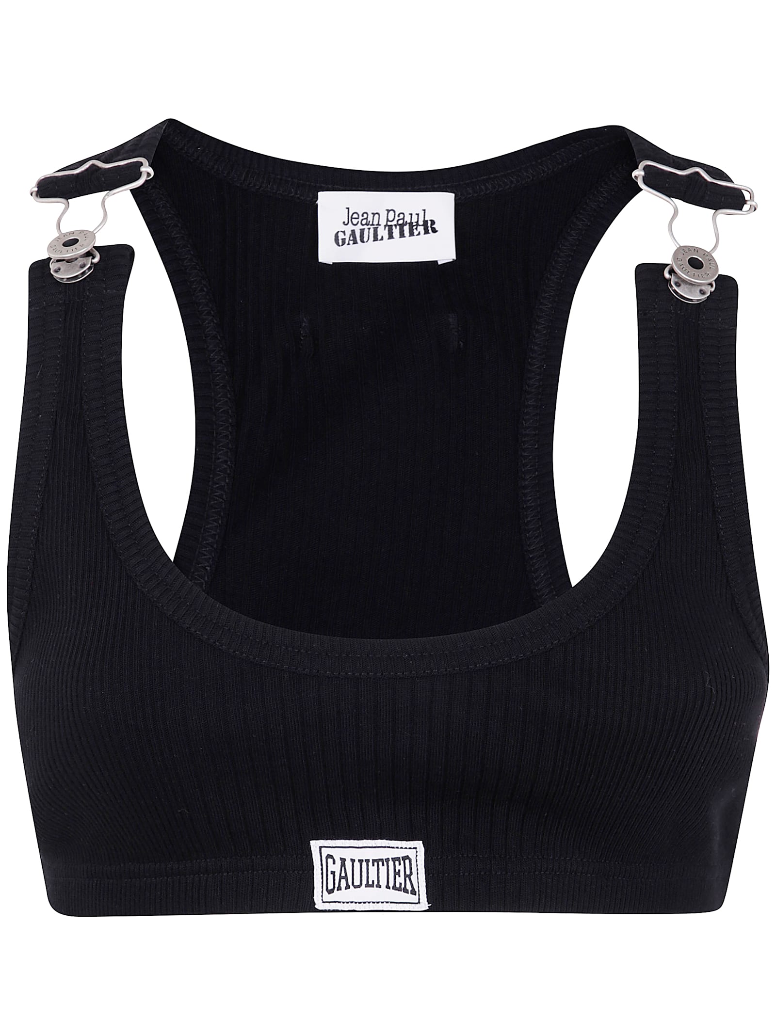 Crop Tank Top With Overall Clip And gaultier Patch