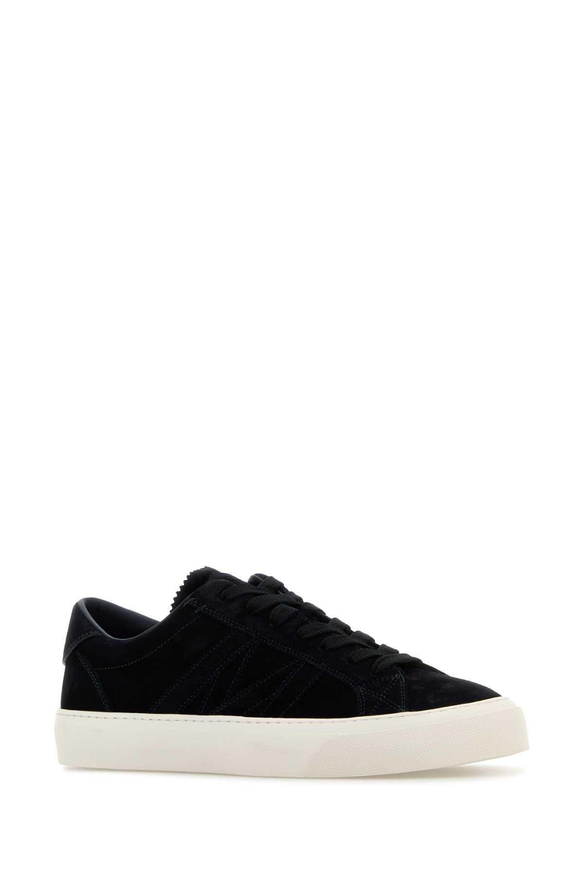 Shop Moncler Midnight Blue Suede Monaco 2 Sneakers In 772