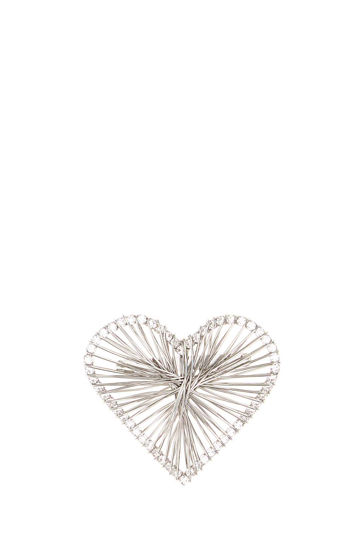 Isabel Marant Heart Shaped Wire Design Brooch In Metallic