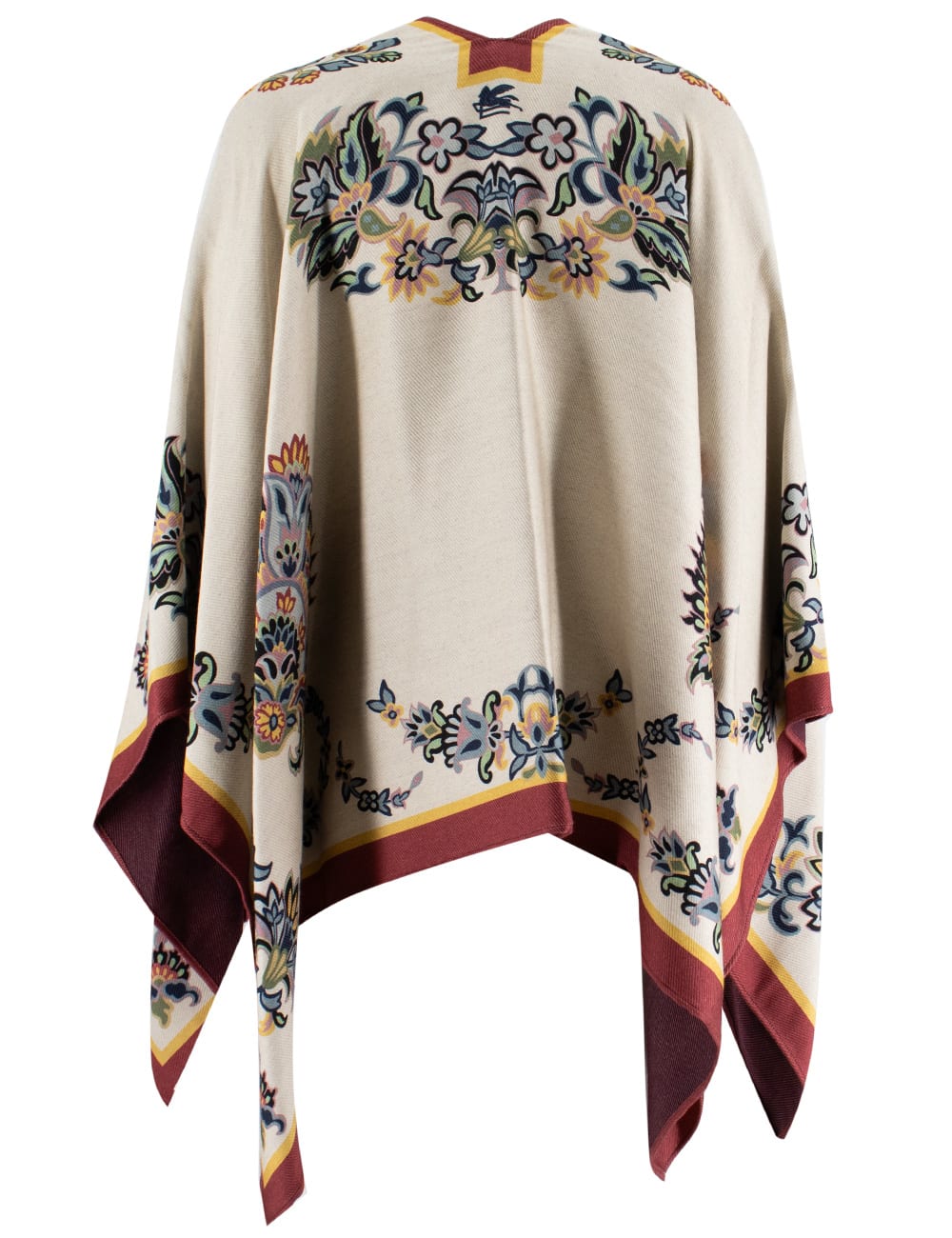 Shop Etro Cape In Print On Beige Base