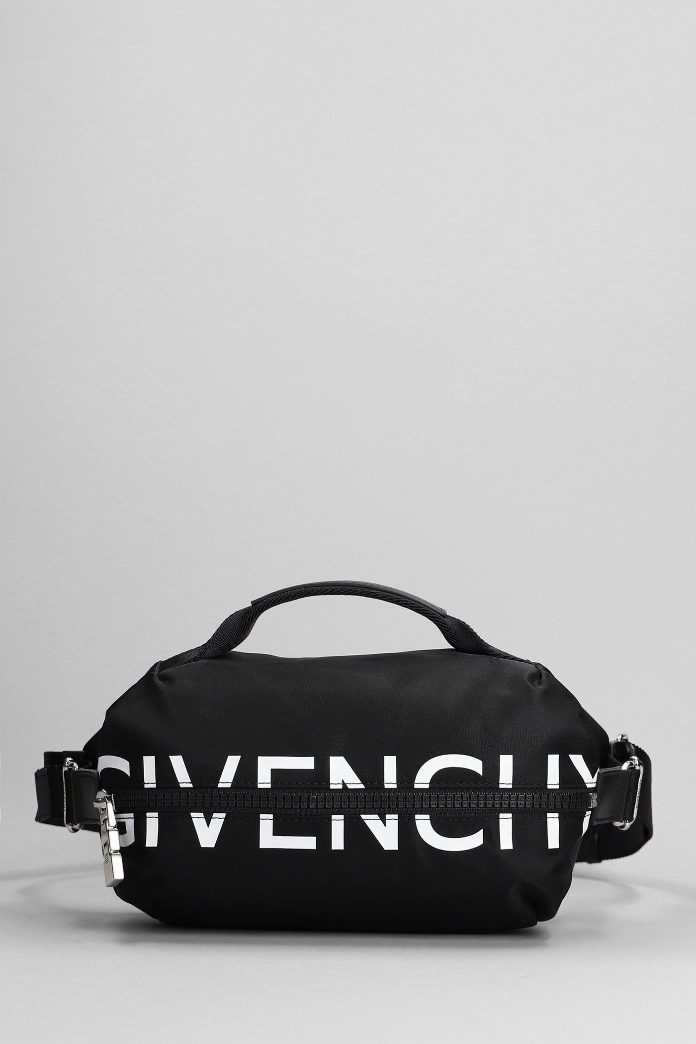 Givenchy G Zip Bumbag Waist Bag In Black Polyamide In Black White