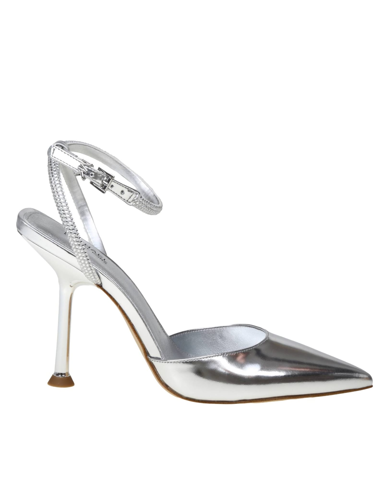 Michael Michael Kors Imani Pump In Silver Laminated Leather