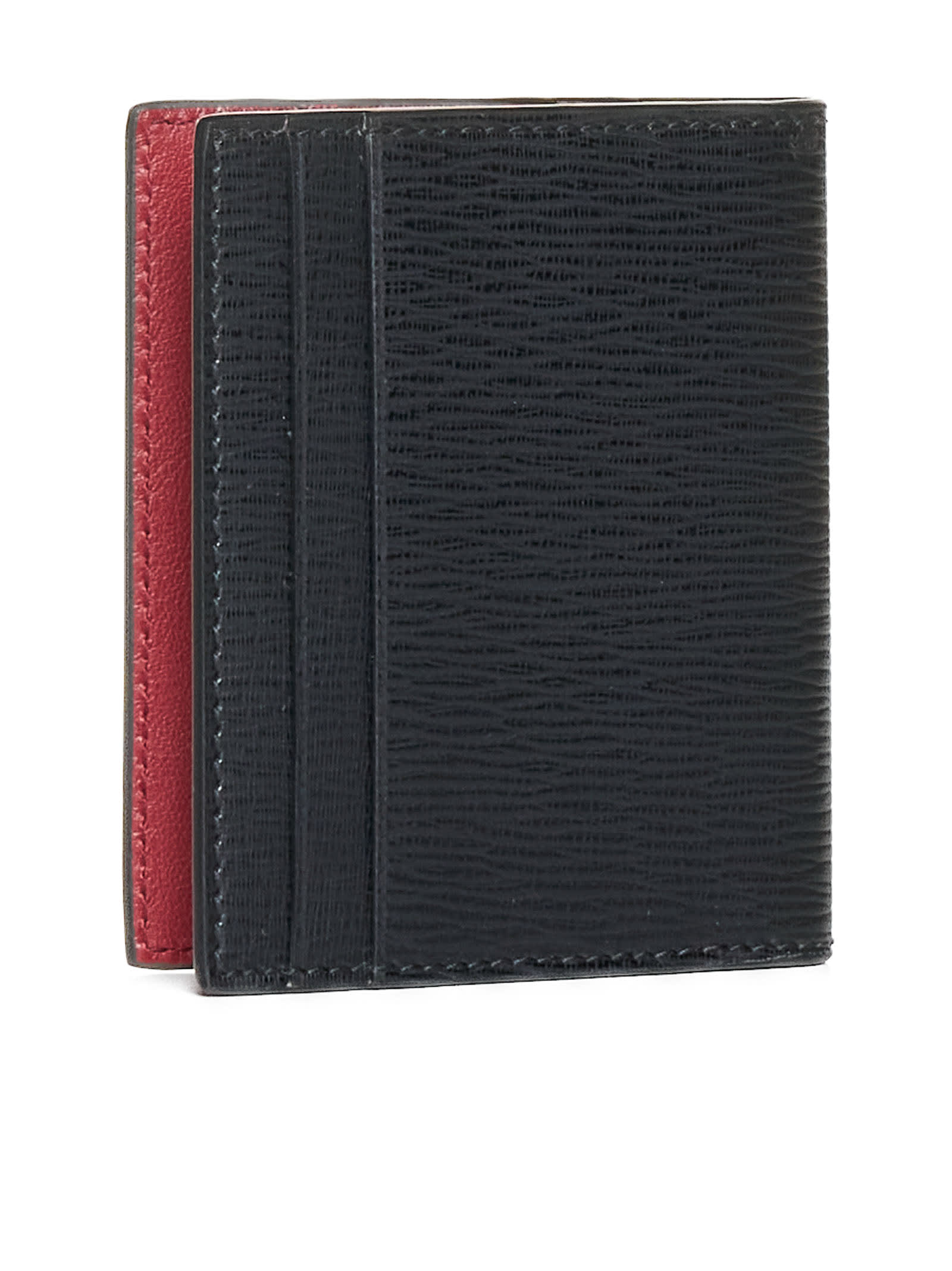 Shop Ferragamo Wallet In Nero || Red  || Nero