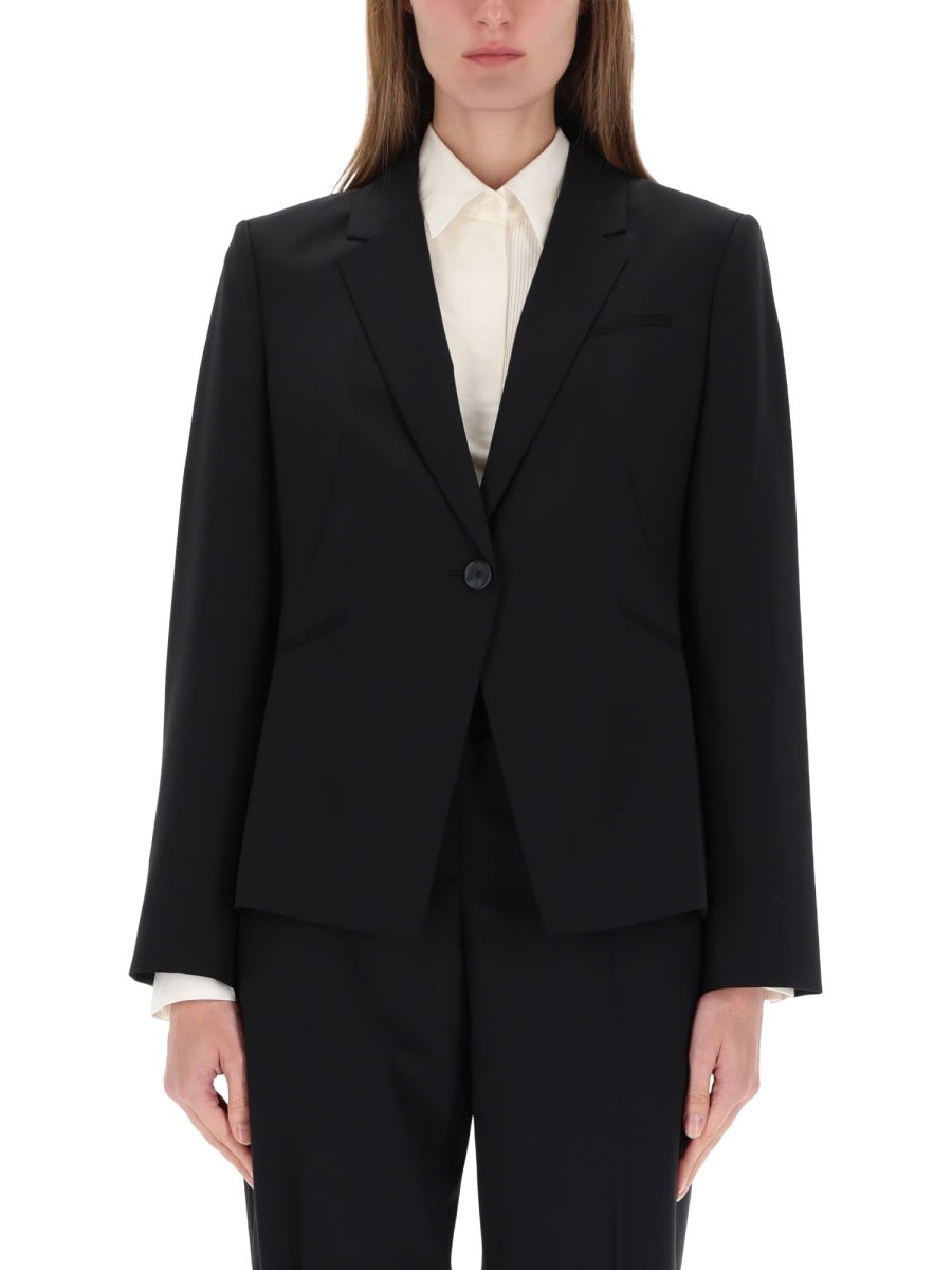 Hugo Boss Single-breasted Blazer In Black