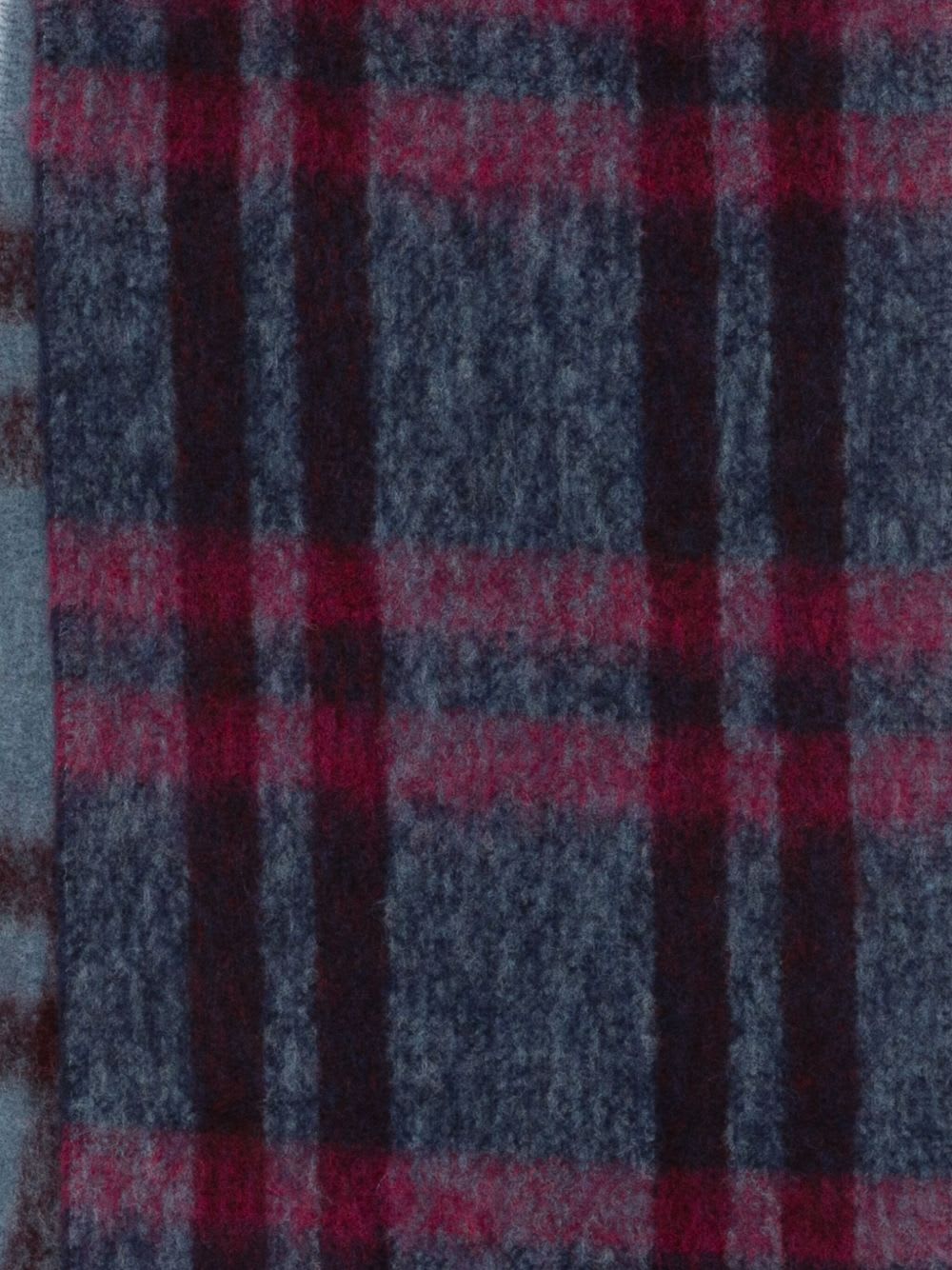 Paul Smith Rectangular Check Pattern Scarf With Fringed Edges In Blue
