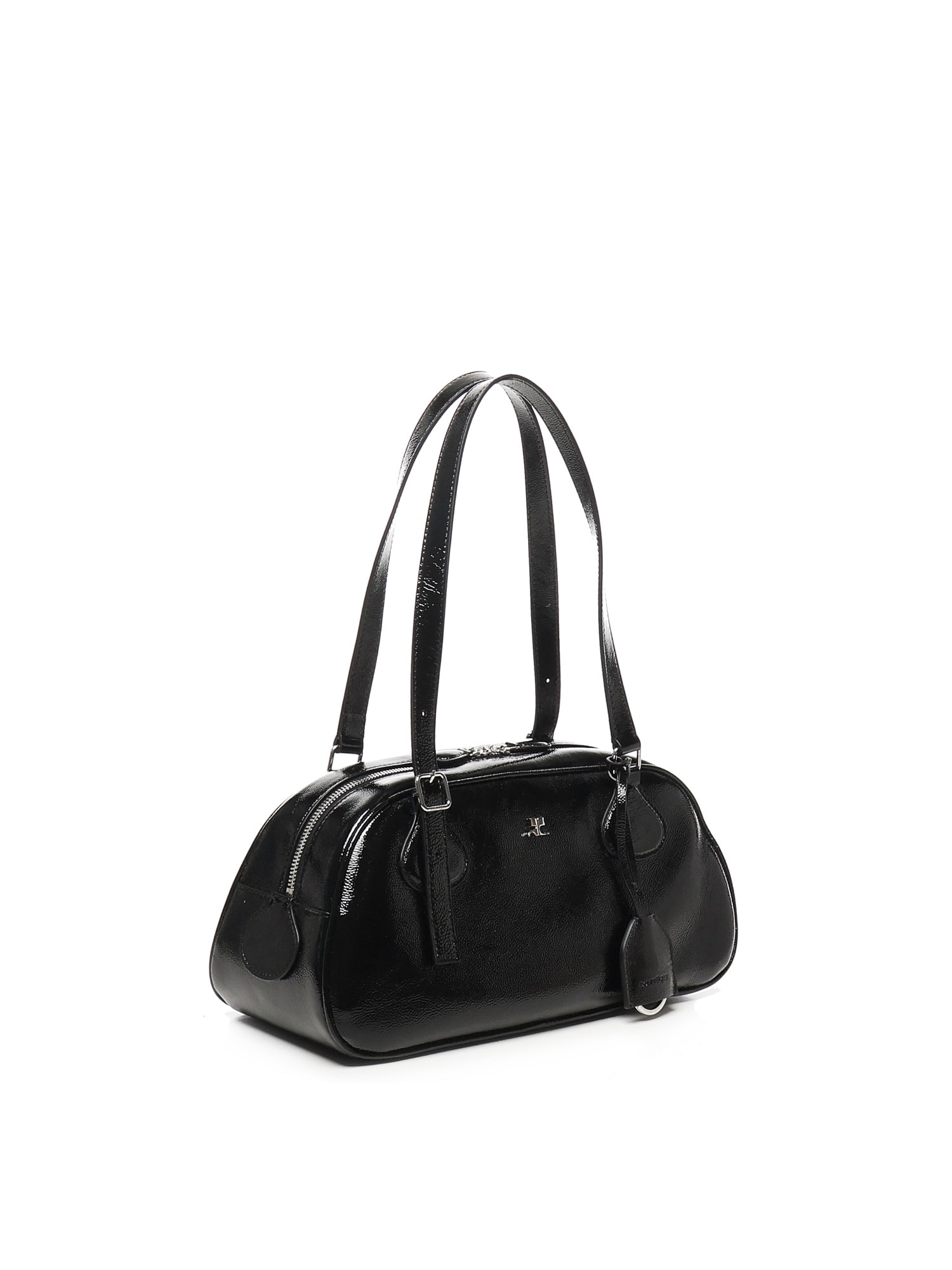 Courrèges Shoulder Bags With Adjustable Strap And Top Handle In Black