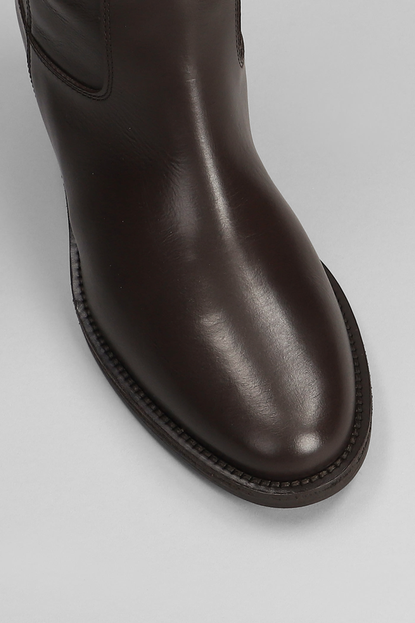 Shop Via Roma 15 In Dark Brown Leather