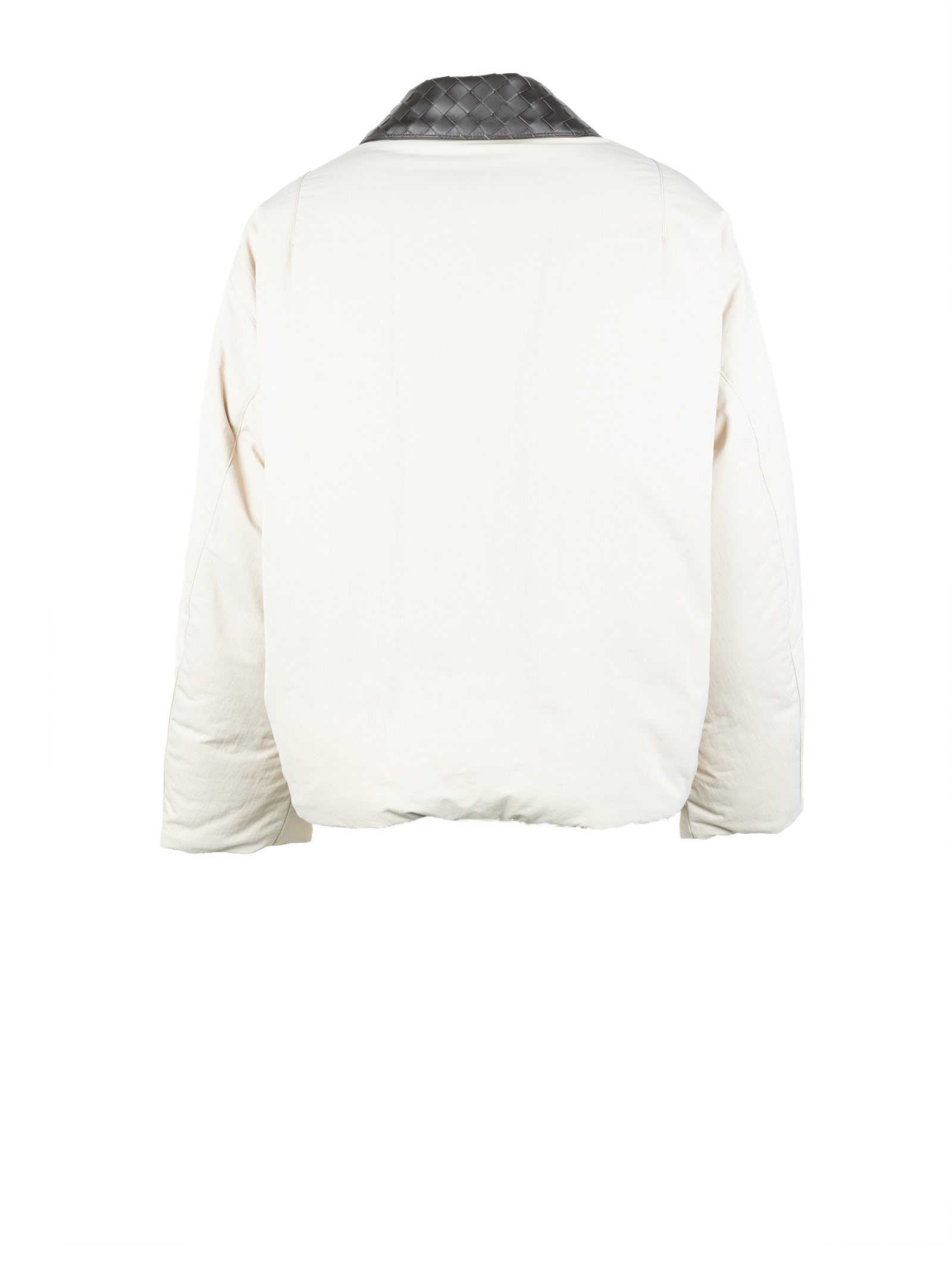Bottega Veneta Insulated Nylon Jacket Featuring Quilted Collar In White