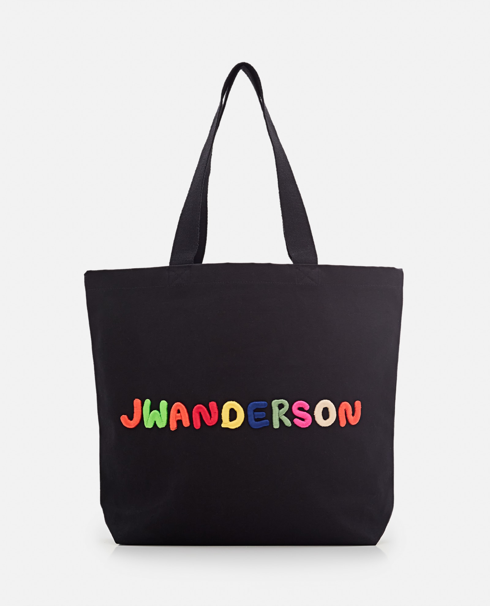 Shop Jw Anderson Logo Canvas Tote Bag In Black