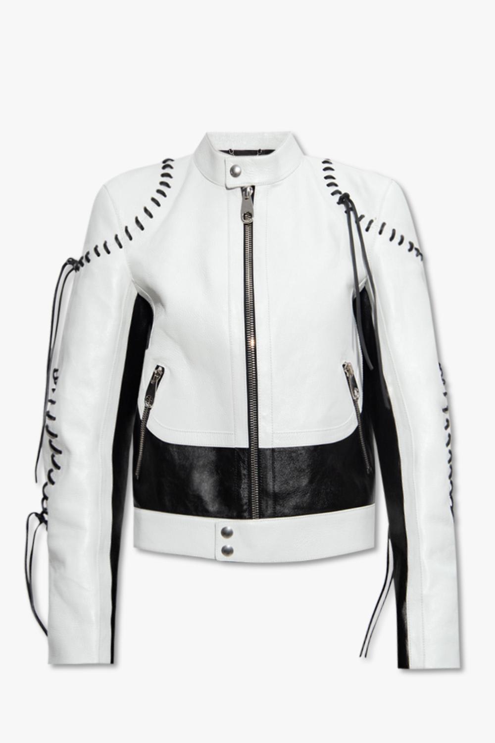 CHLOÉ LEATHER JACKET WITH DETACHABLE SLEEVES