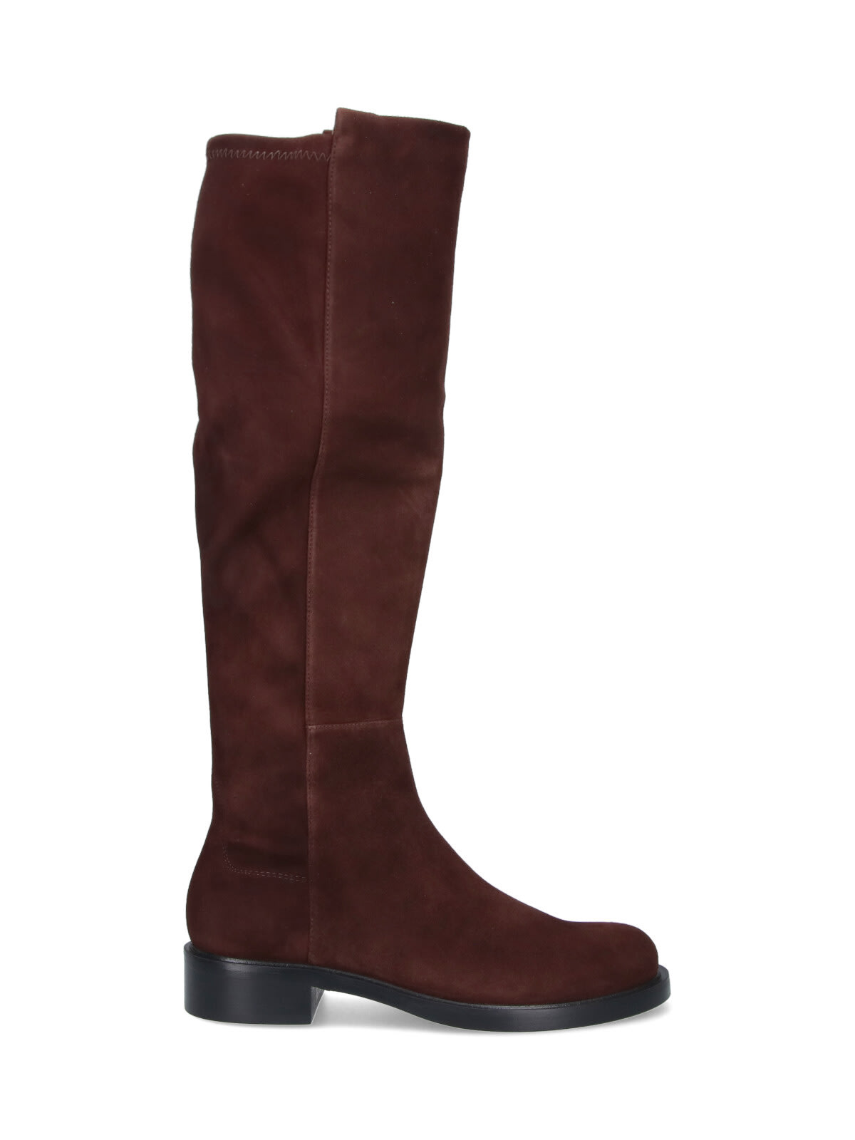 Stuart Weitzman Suede Knee-high Ankle Boots With Block Heel In Multi